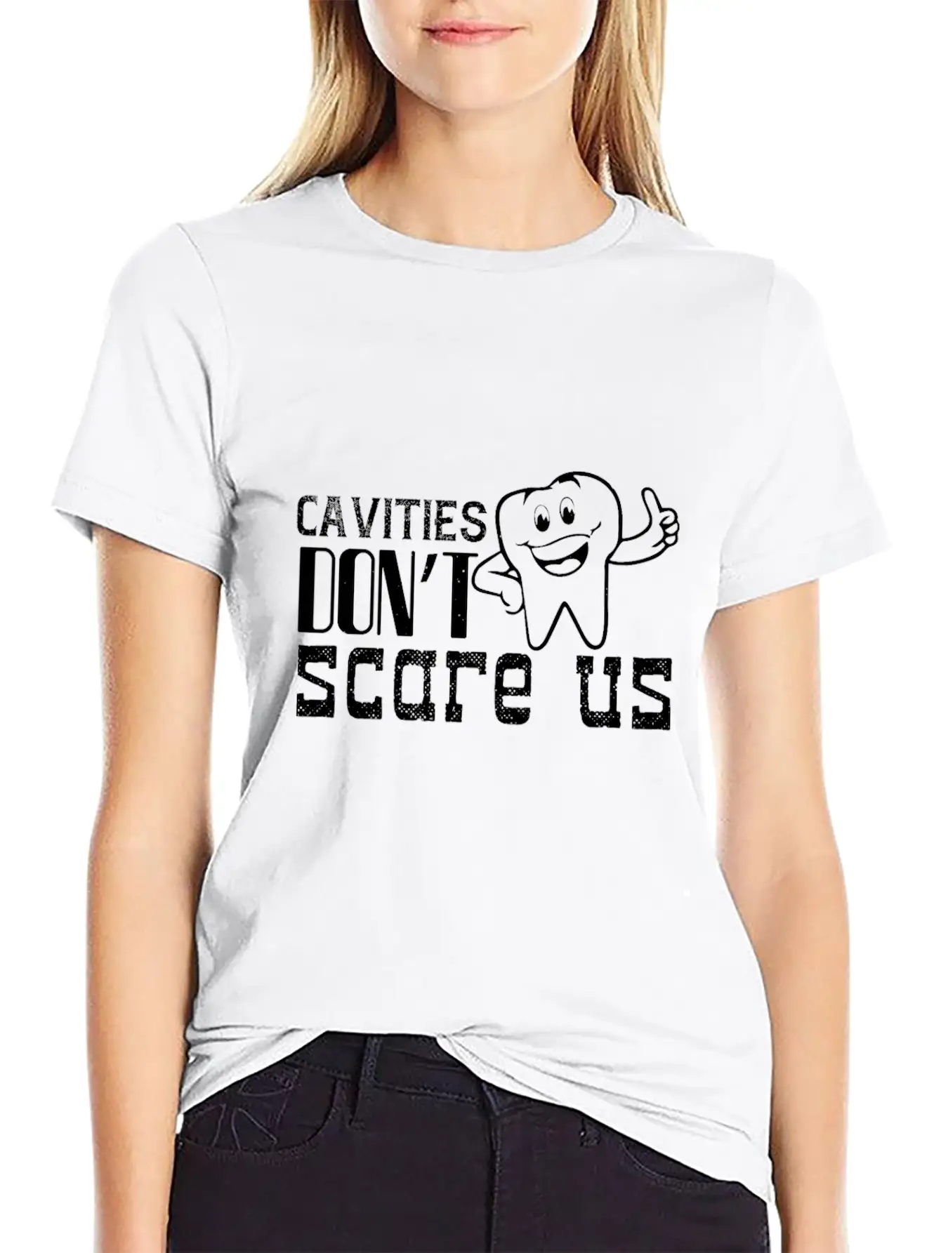 Cavities Don´t Scare Us! Breathable Soft Cotton T-Shirt – Timeless Casual Look