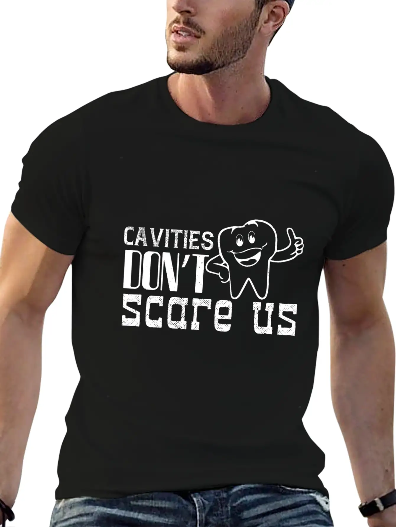 Cavities Don´t Scare Us! Breathable Soft Cotton T-Shirt – Timeless Casual Look