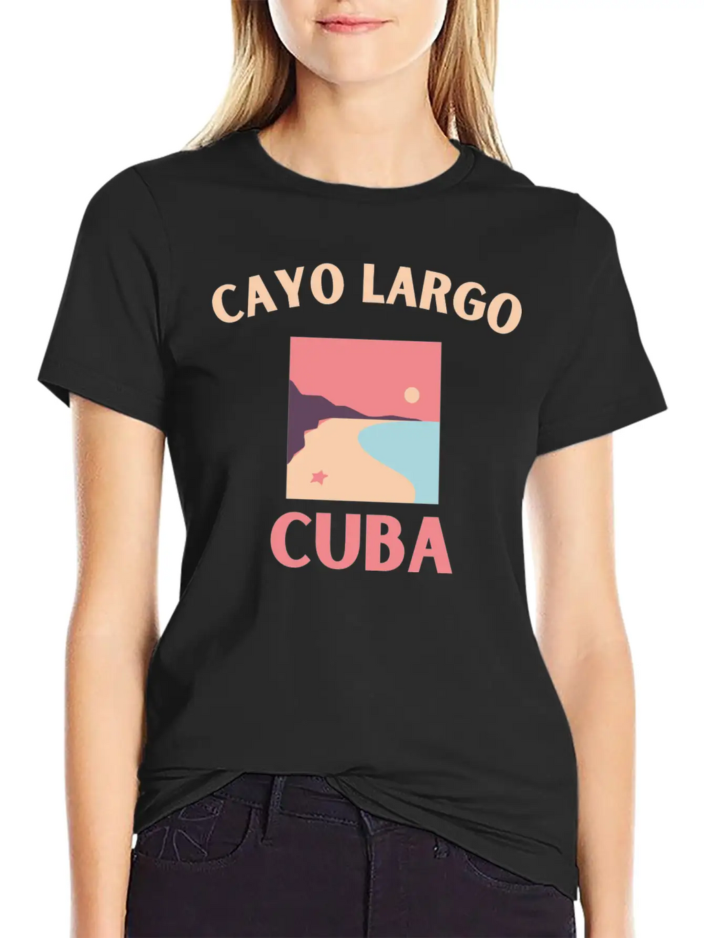 Cayo Largo Del Sur Minimalist Beach At Dusk Design Classic Cotton Tee – Unisex Comfort For Any Season