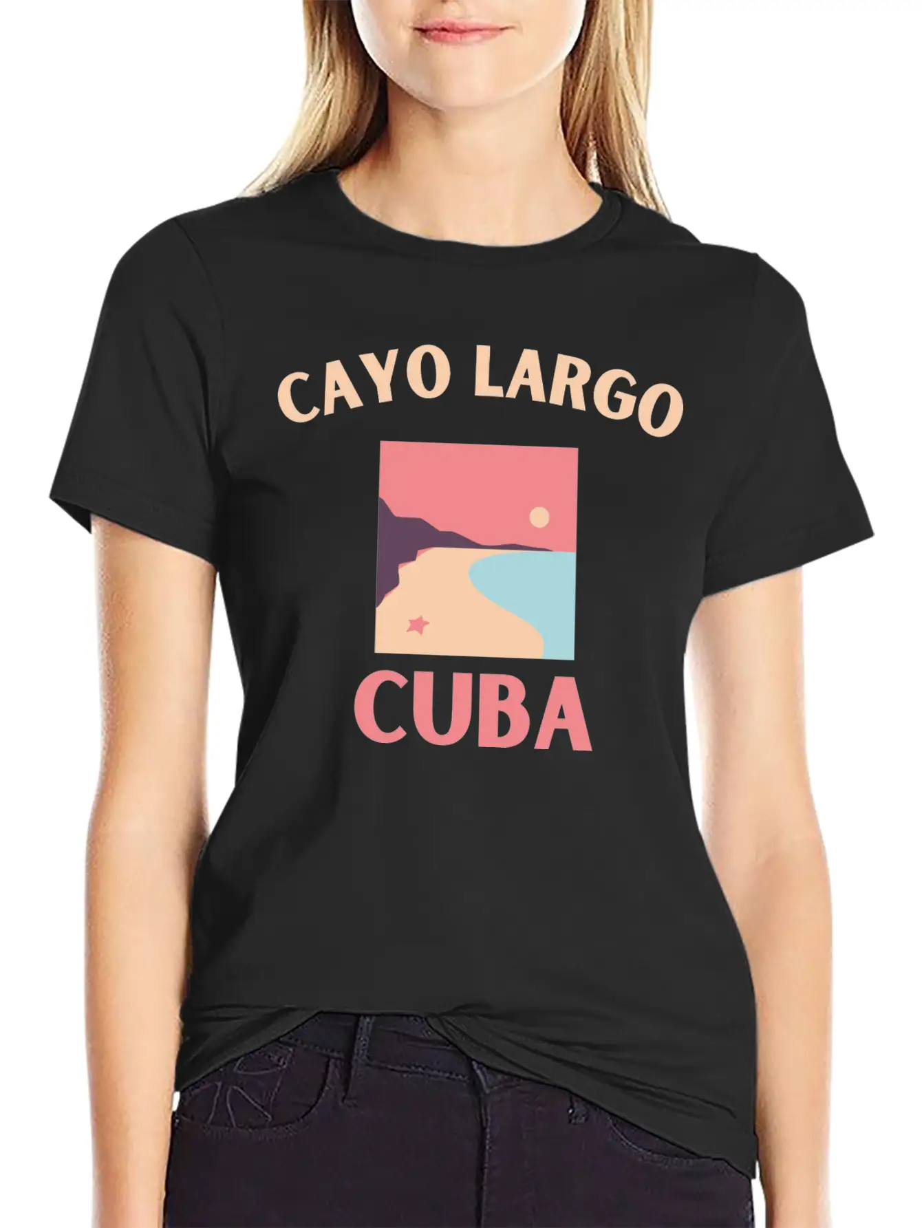 Cayo Largo Del Sur Minimalist Beach At Dusk Design Classic Cotton Tee – Unisex Comfort For Any Season