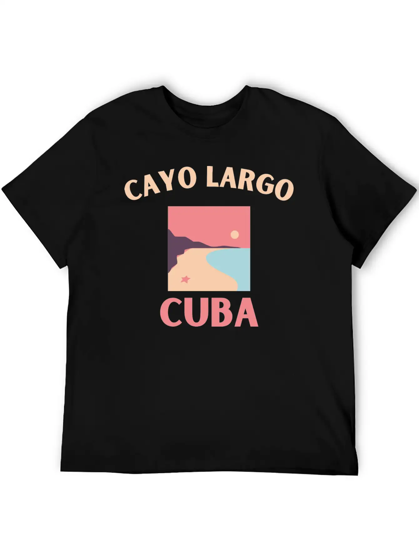 Cayo Largo Del Sur Minimalist Beach At Dusk Design Classic Cotton Tee – Unisex Comfort For Any Season