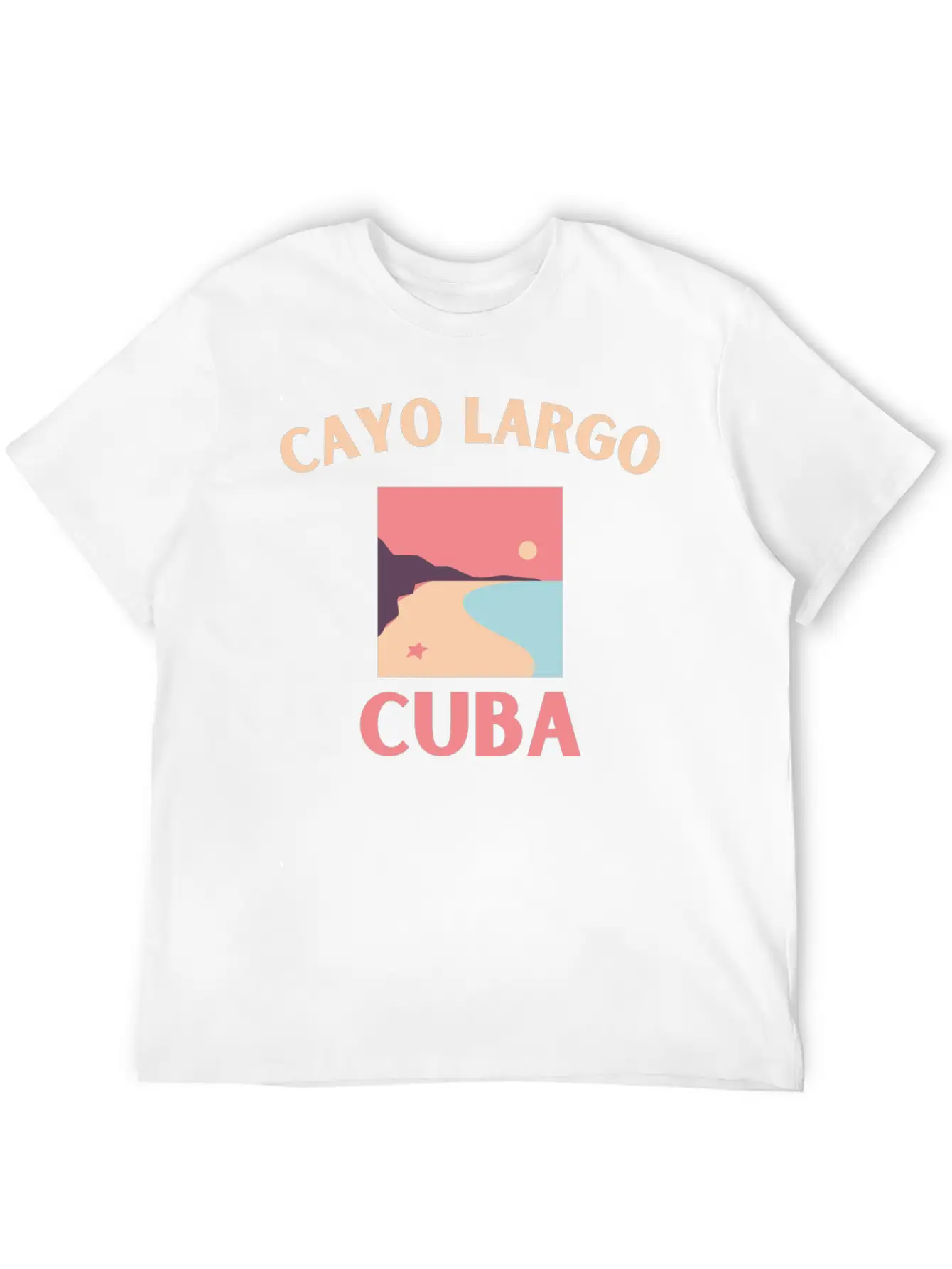 Cayo Largo Del Sur Minimalist Beach At Dusk Design Classic Cotton Tee – Unisex Comfort For Any Season