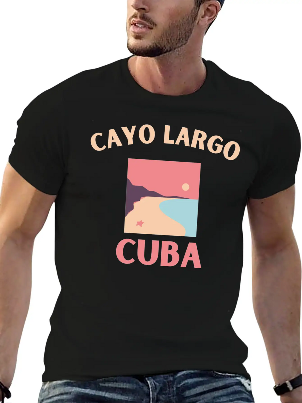 Cayo Largo Del Sur Minimalist Beach At Dusk Design Classic Cotton Tee – Unisex Comfort For Any Season