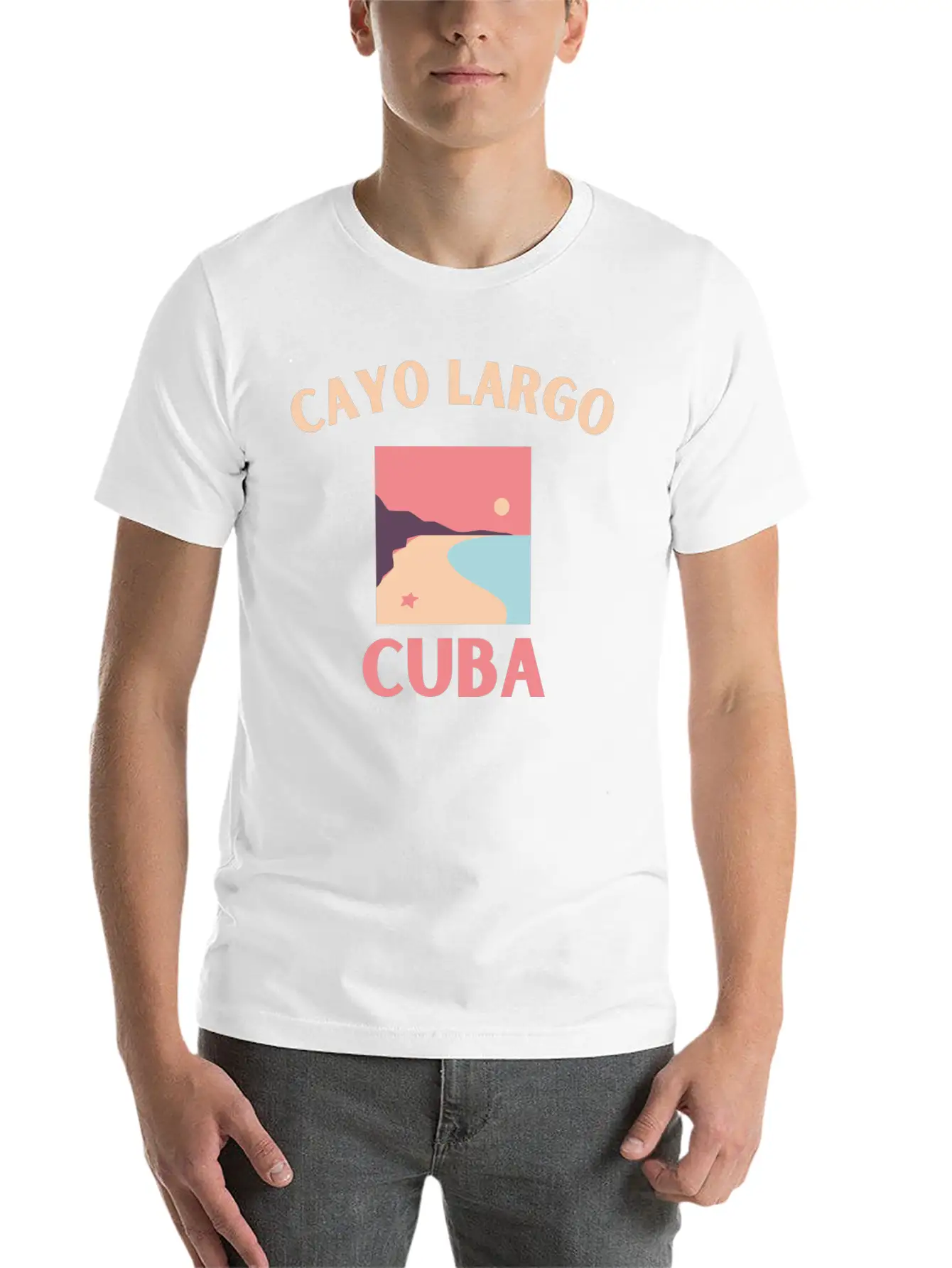 Cayo Largo Del Sur Minimalist Beach At Dusk Design Classic Cotton Tee – Unisex Comfort For Any Season