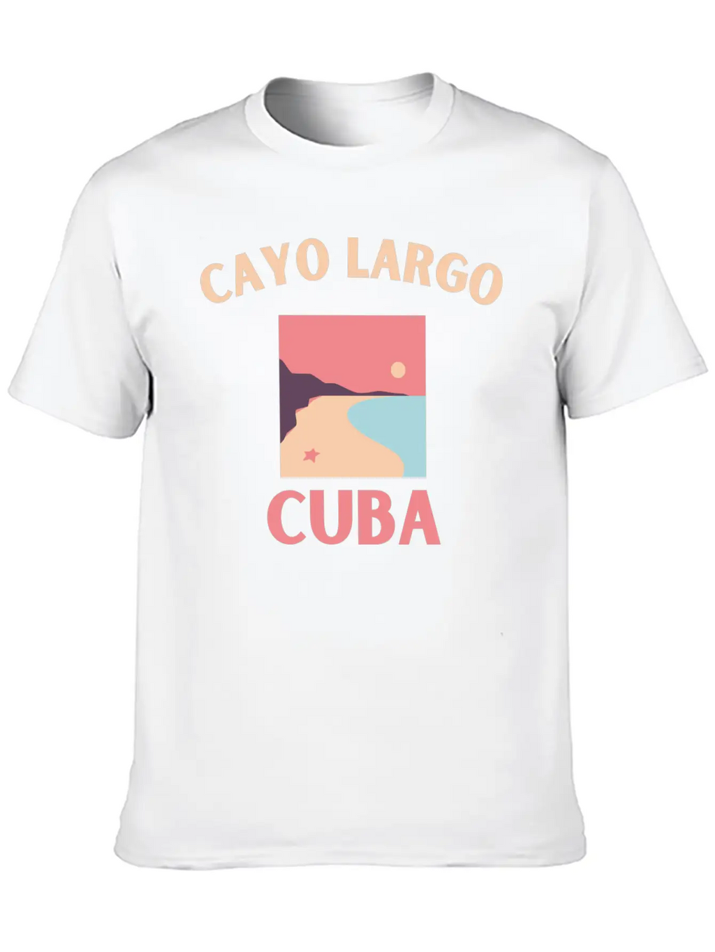 Cayo Largo Del Sur Minimalist Beach At Dusk Design Classic Cotton Tee – Unisex Comfort For Any Season
