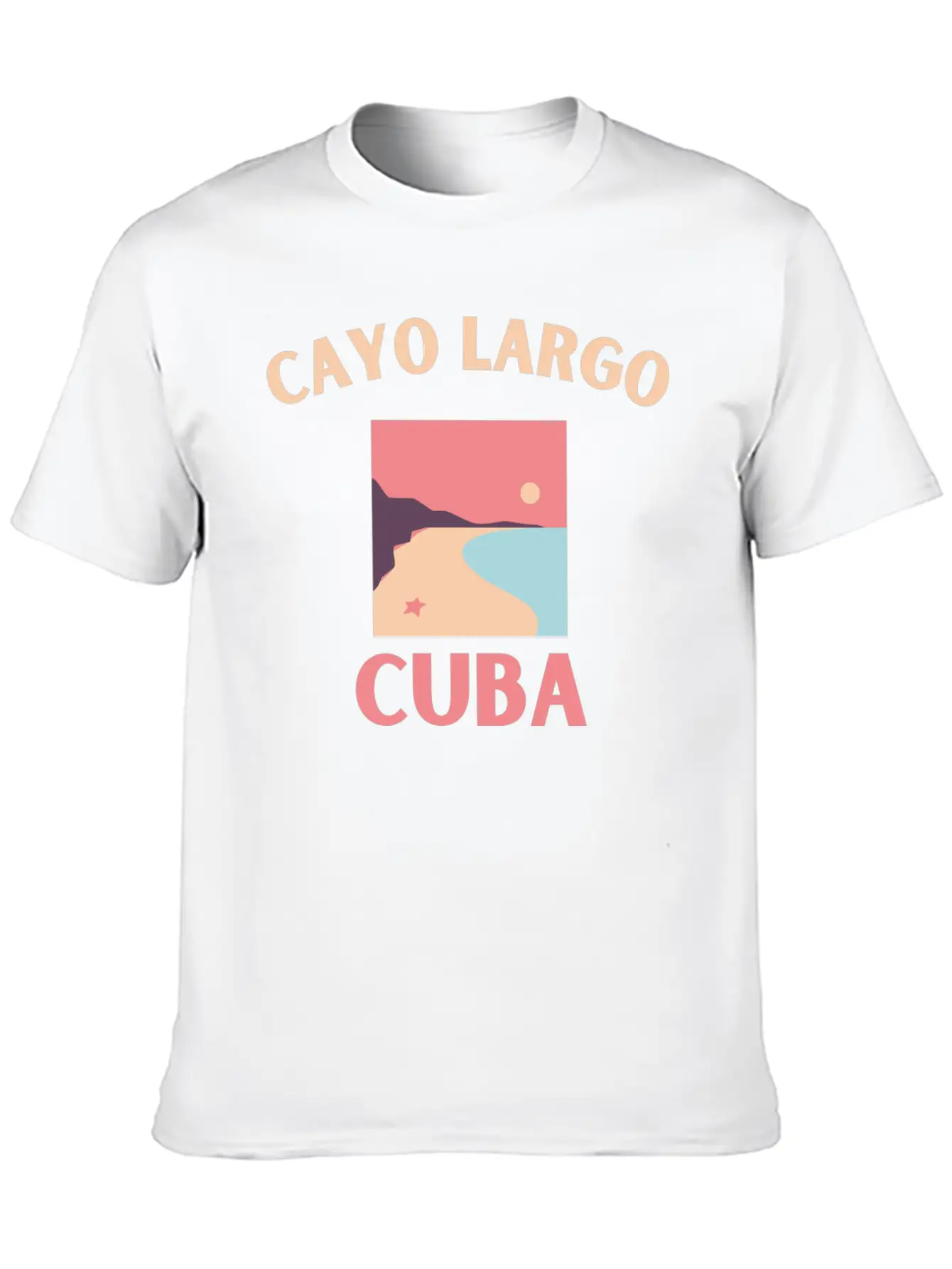 Cayo Largo Del Sur Minimalist Beach At Dusk Design Classic Cotton Tee – Unisex Comfort For Any Season
