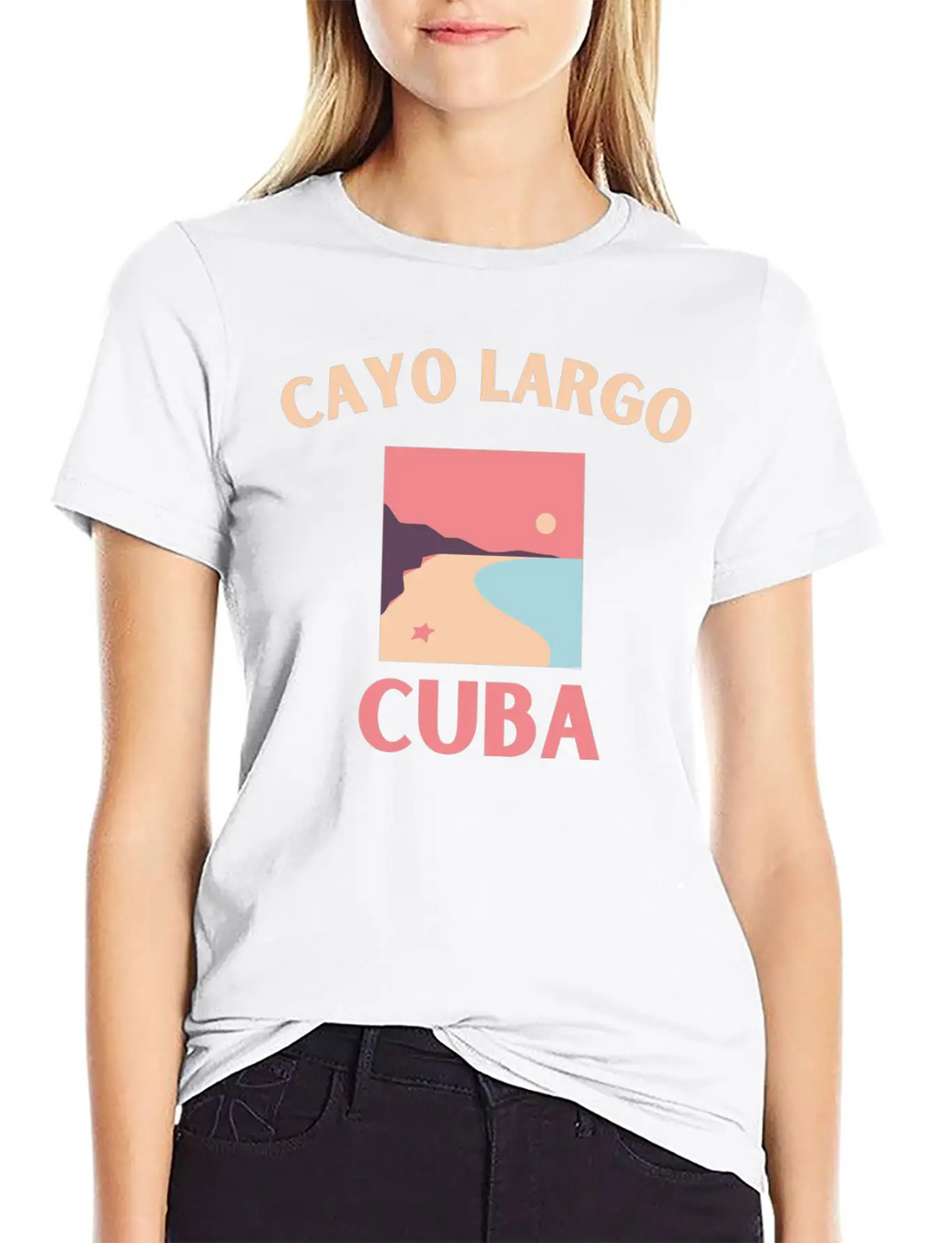 Cayo Largo Del Sur Minimalist Beach At Dusk Design Classic Cotton Tee – Unisex Comfort For Any Season