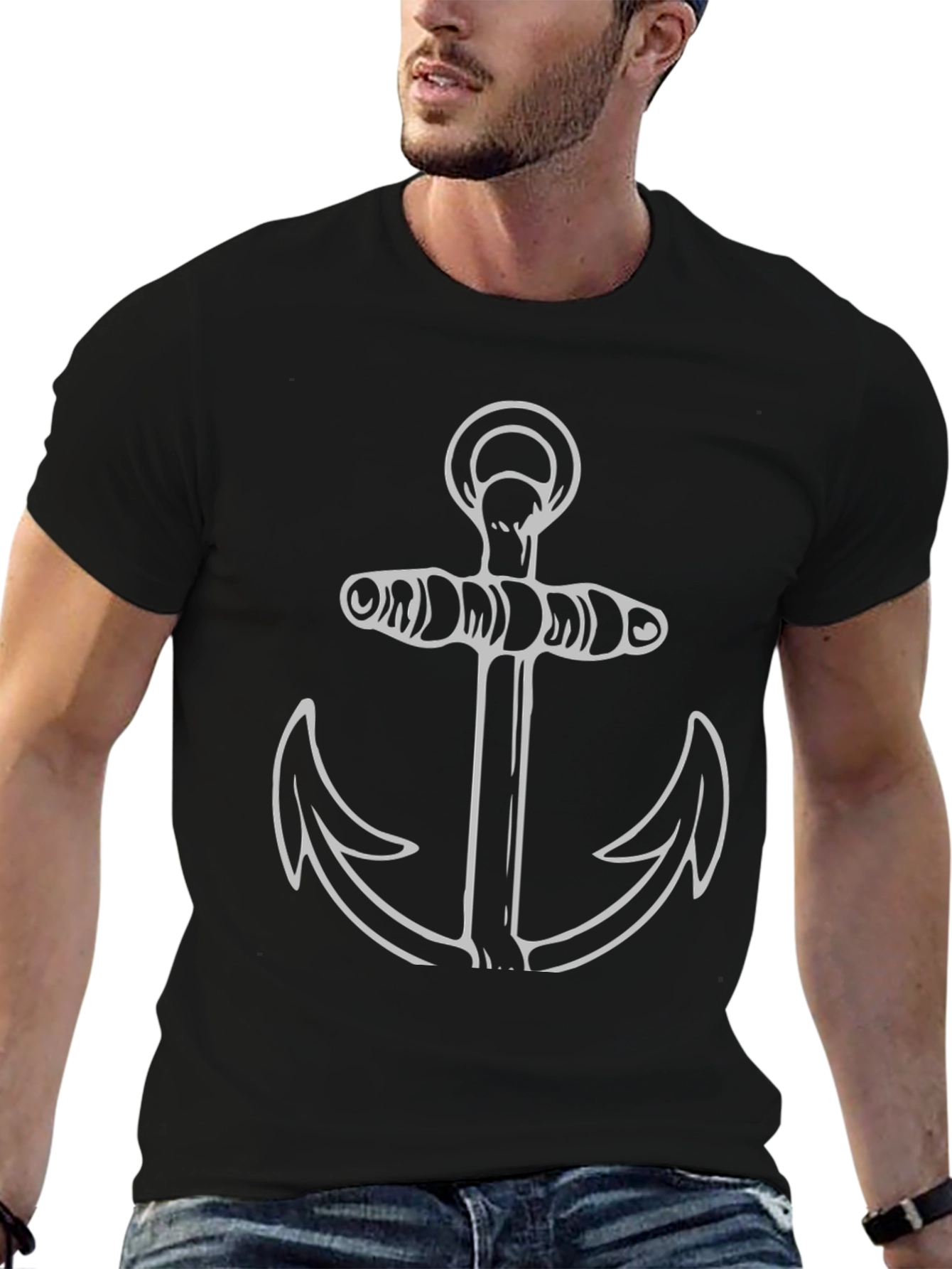 Anchor Graphic Tee - Nautical Style