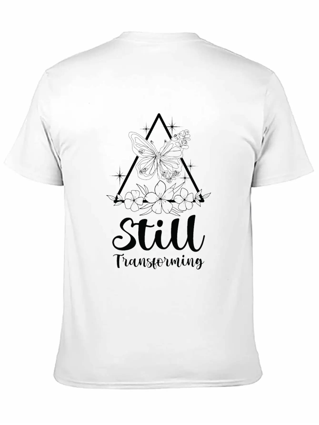 Celestial Butterfly Transforming Galaxy Line Art Timeless Short Sleeve Tee – Comfy And Minimalist Design