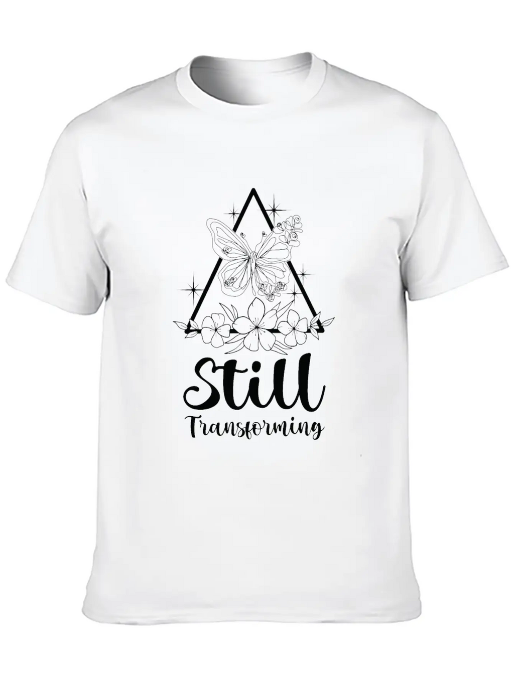Celestial Butterfly Transforming Galaxy Line Art Timeless Short Sleeve Tee – Comfy And Minimalist Design