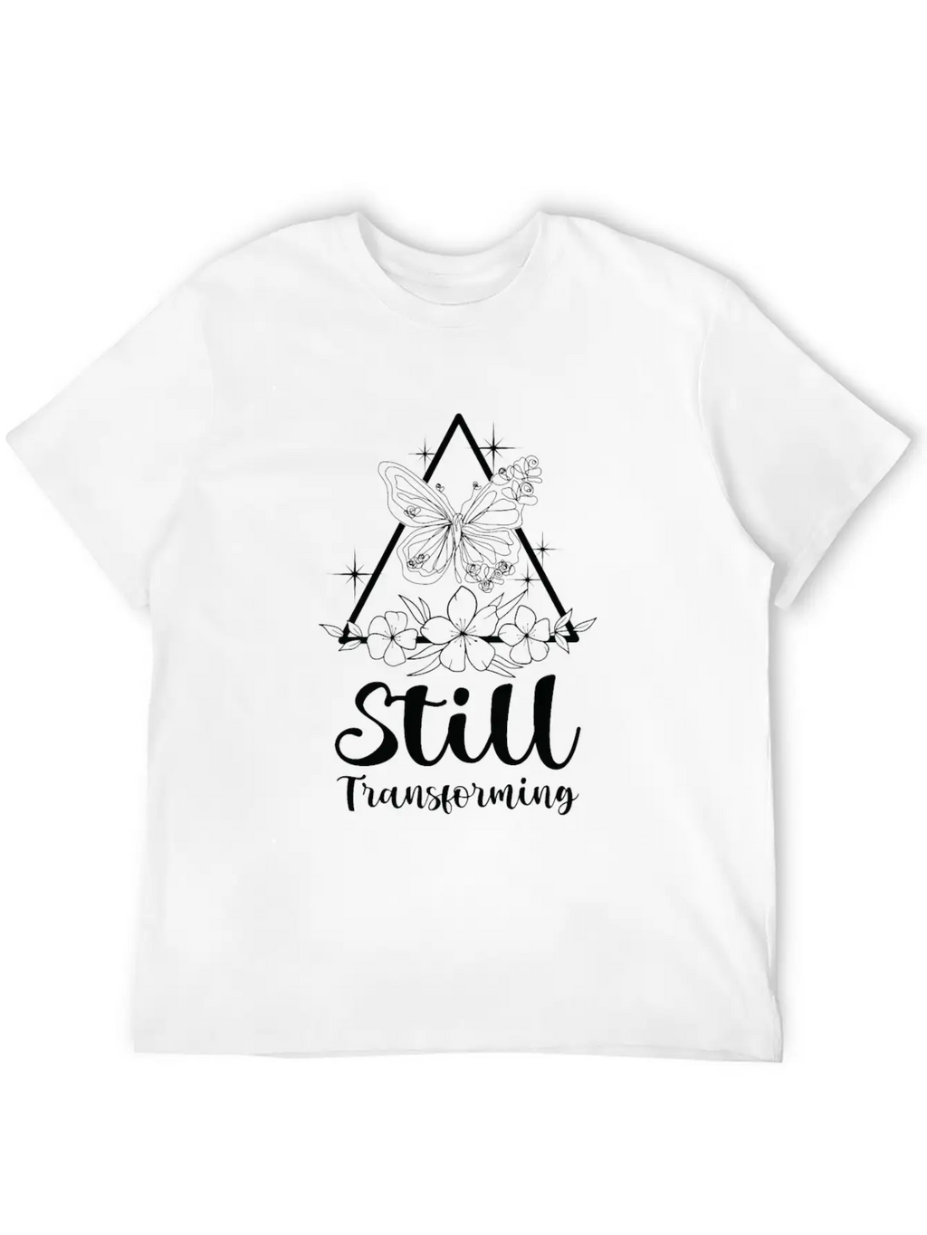 Celestial Butterfly Transforming Galaxy Line Art Timeless Short Sleeve Tee – Comfy And Minimalist Design