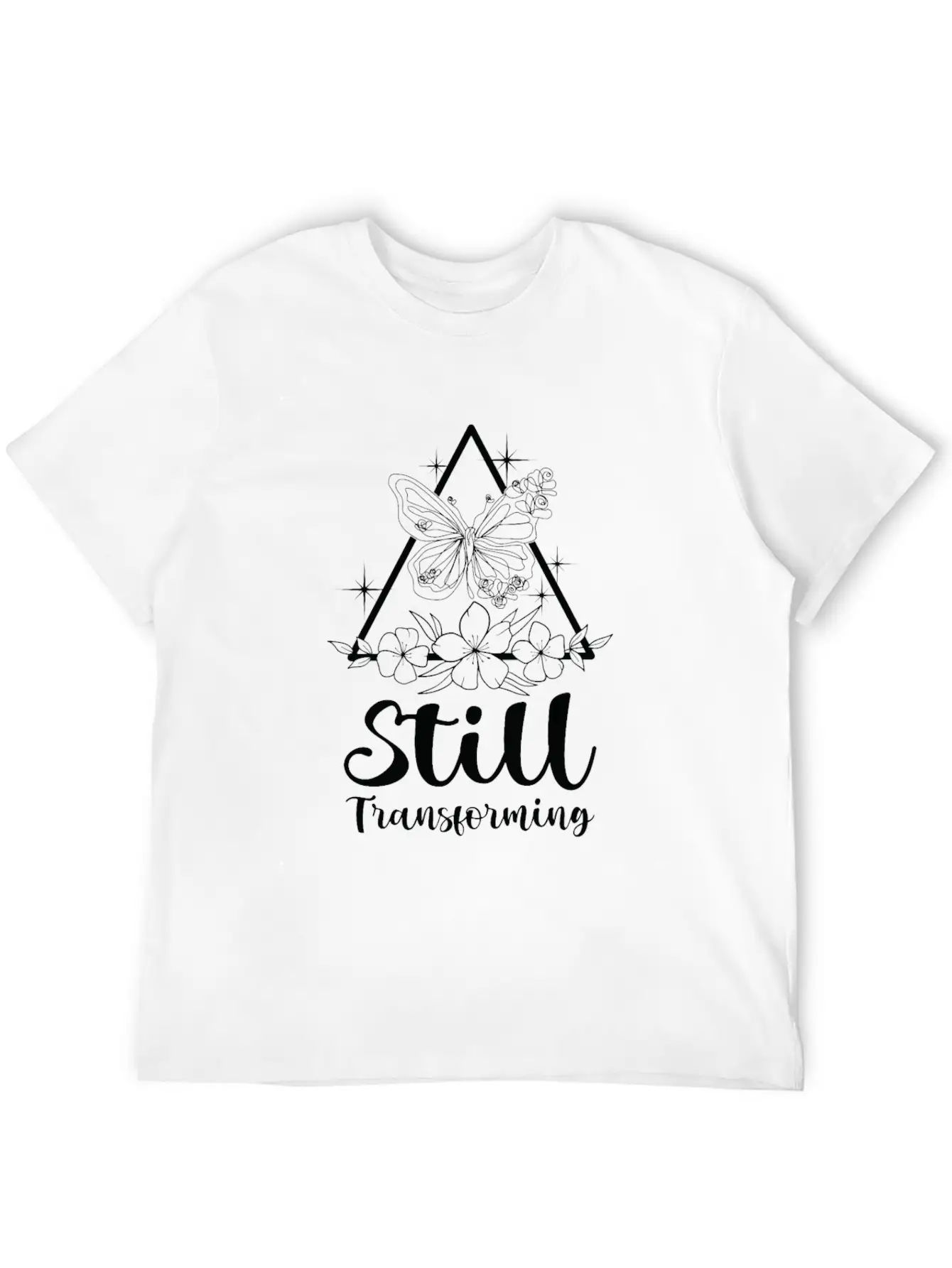 Celestial Butterfly Transforming Galaxy Line Art Timeless Short Sleeve Tee – Comfy And Minimalist Design
