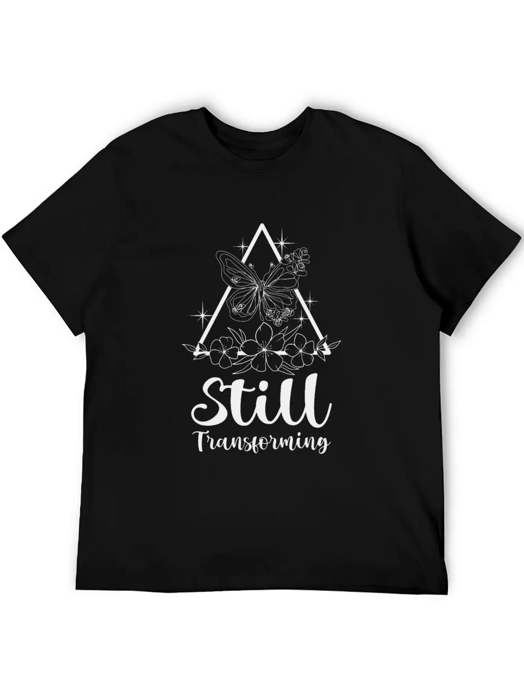 Celestial Butterfly Transforming Galaxy Line Art Timeless Short Sleeve Tee – Comfy And Minimalist Design