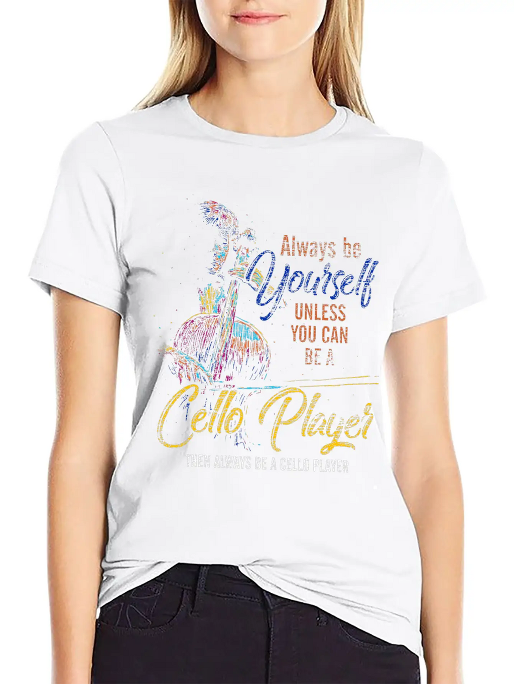 Cello Cellist Personality Basic Graphic T-Shirt – Daily Comfort In Soft Cotton