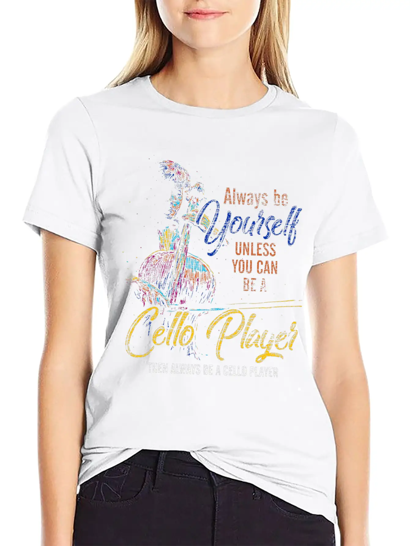 Cello Cellist Personality Basic Graphic T-Shirt – Daily Comfort In Soft Cotton