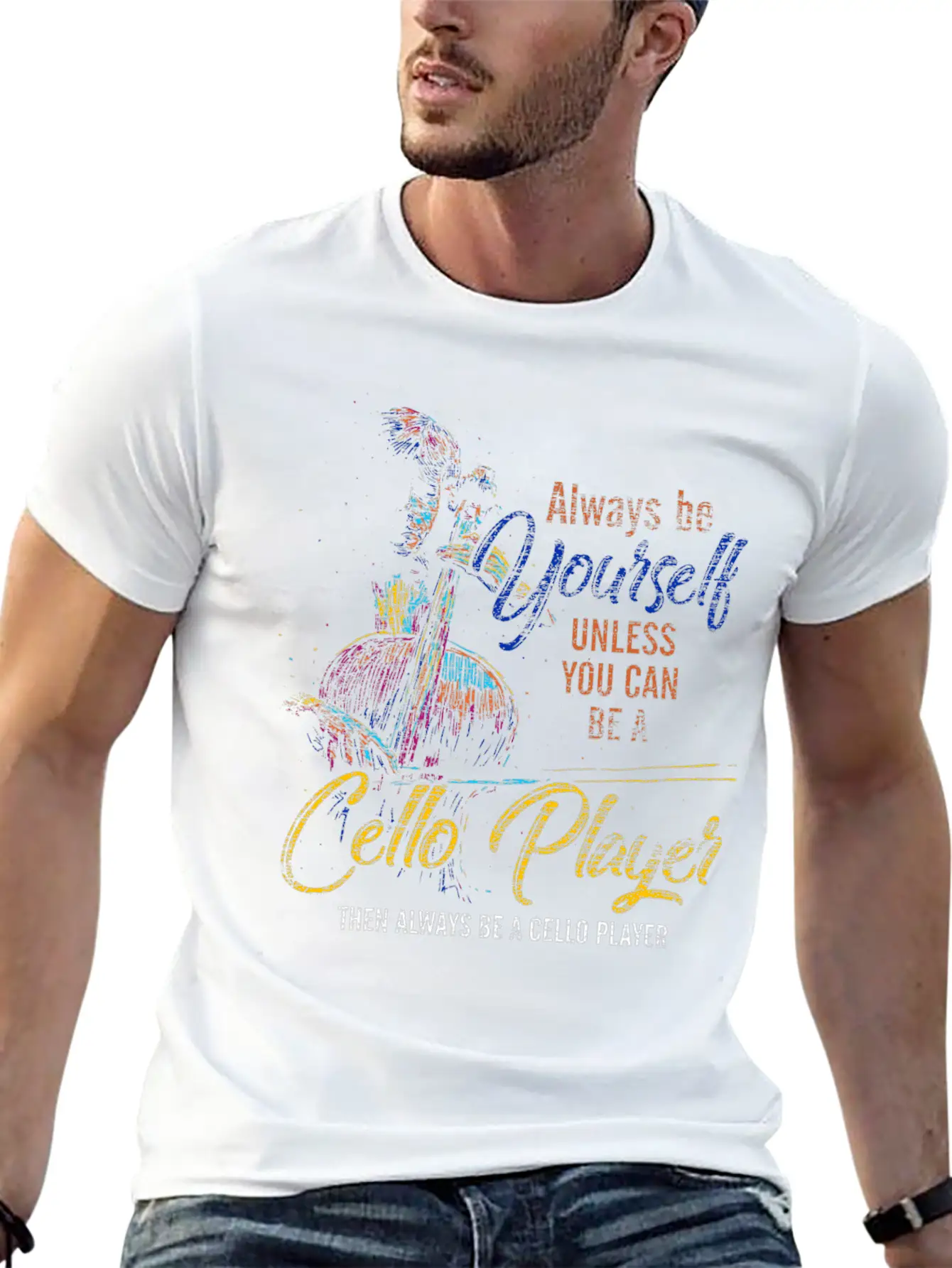 Cello Cellist Personality Basic Graphic T-Shirt – Daily Comfort In Soft Cotton