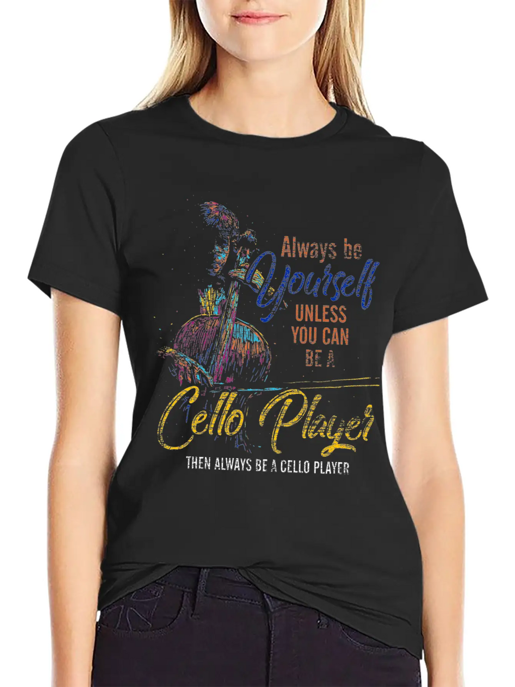 Cello Cellist Personality Basic Graphic T-Shirt – Daily Comfort In Soft Cotton