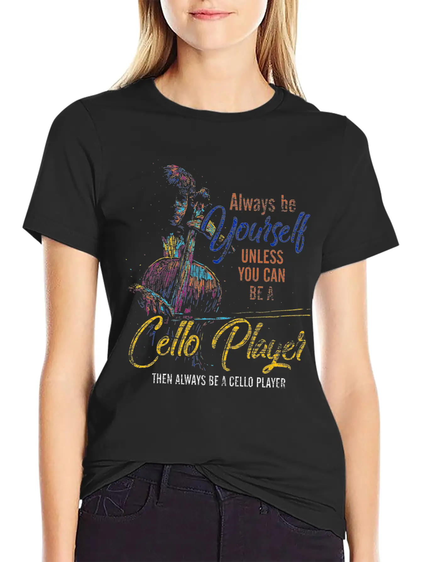 Cello Cellist Personality Basic Graphic T-Shirt – Daily Comfort In Soft Cotton