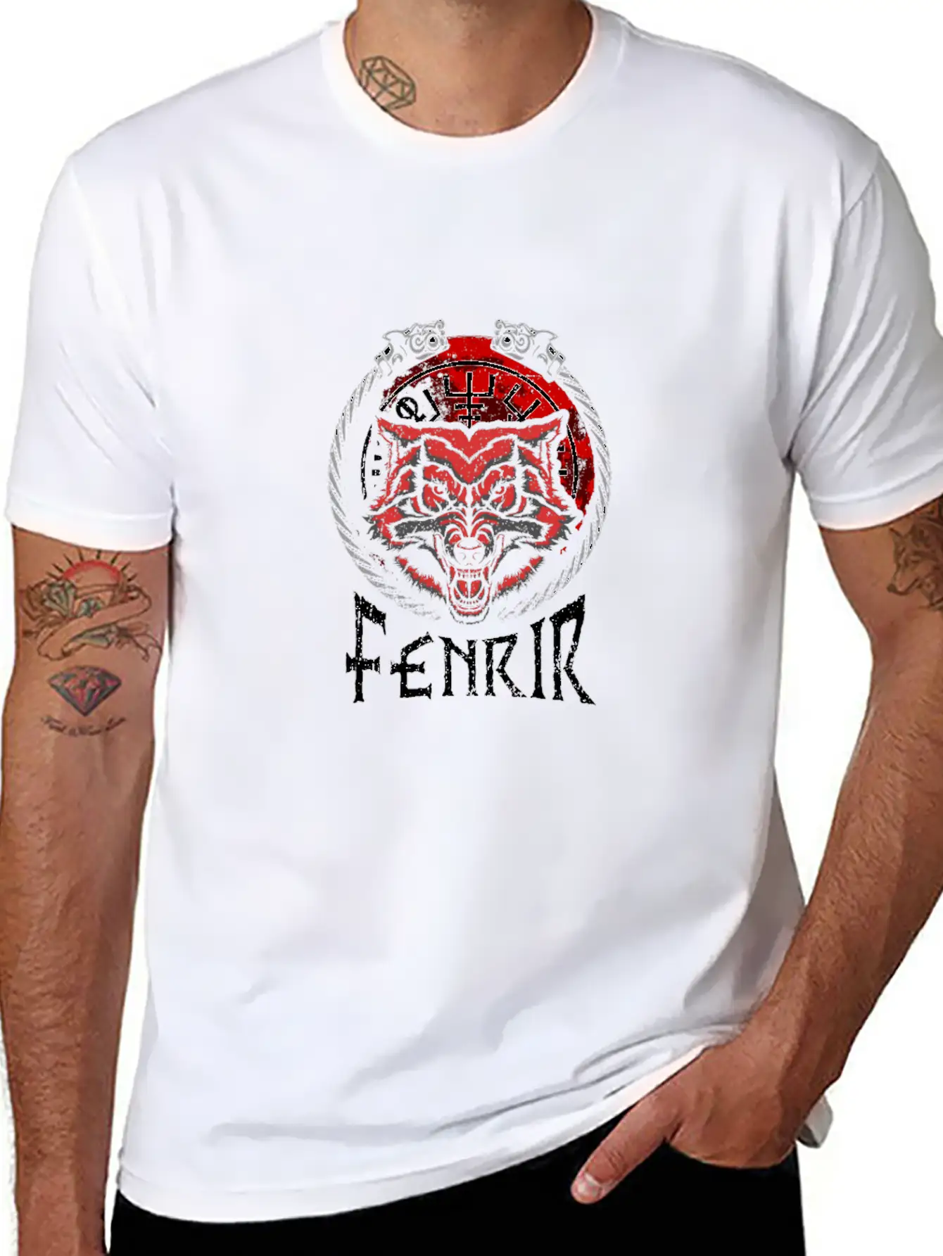 Celtic Mythology Fenrir Wolf Runes Norse Vikings Timeless Short Sleeve Tee – Comfy And Minimalist Design