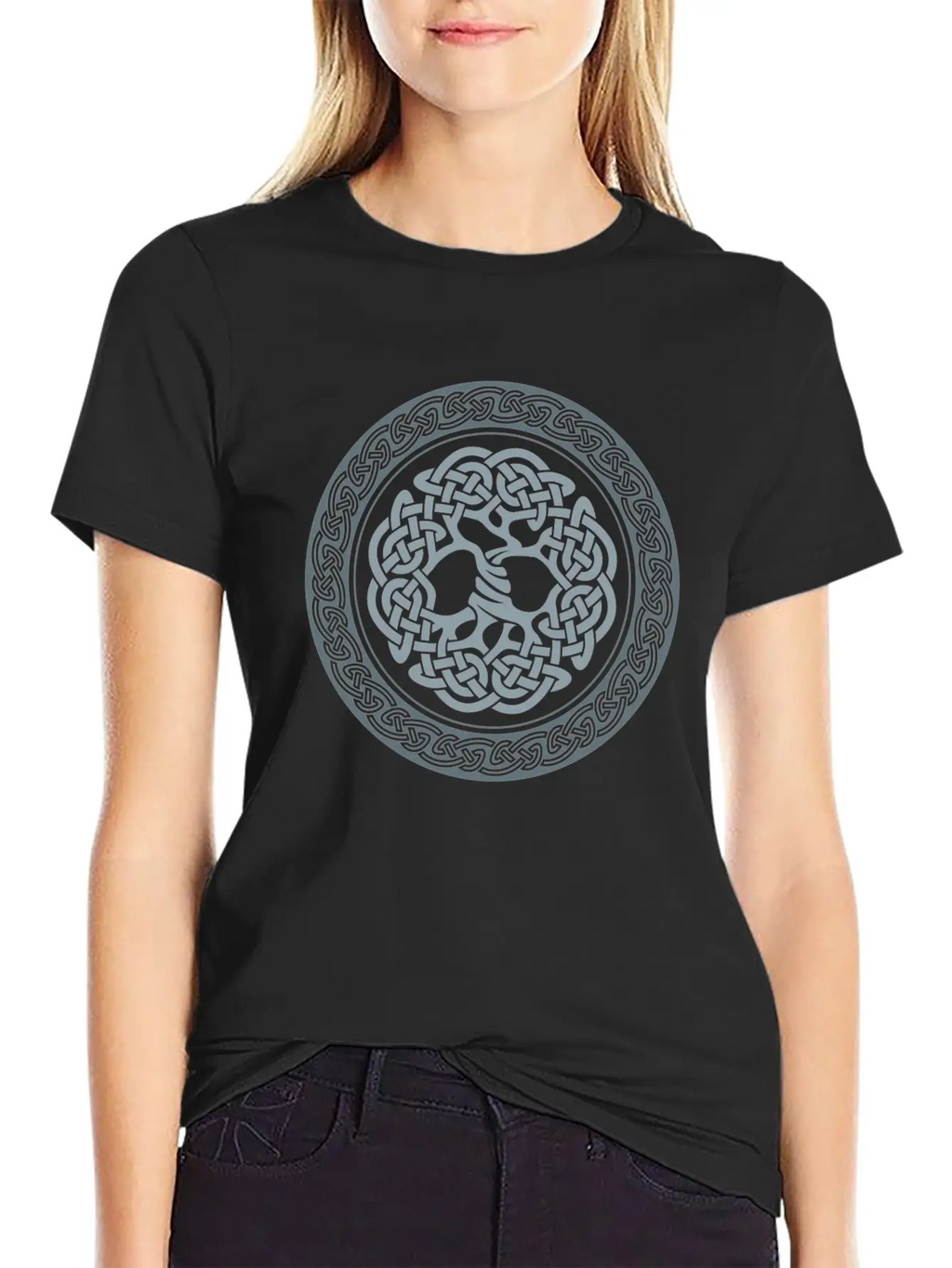 Celtic Tree, Grey Classic Cotton Tee – Unisex Comfort For Any Season