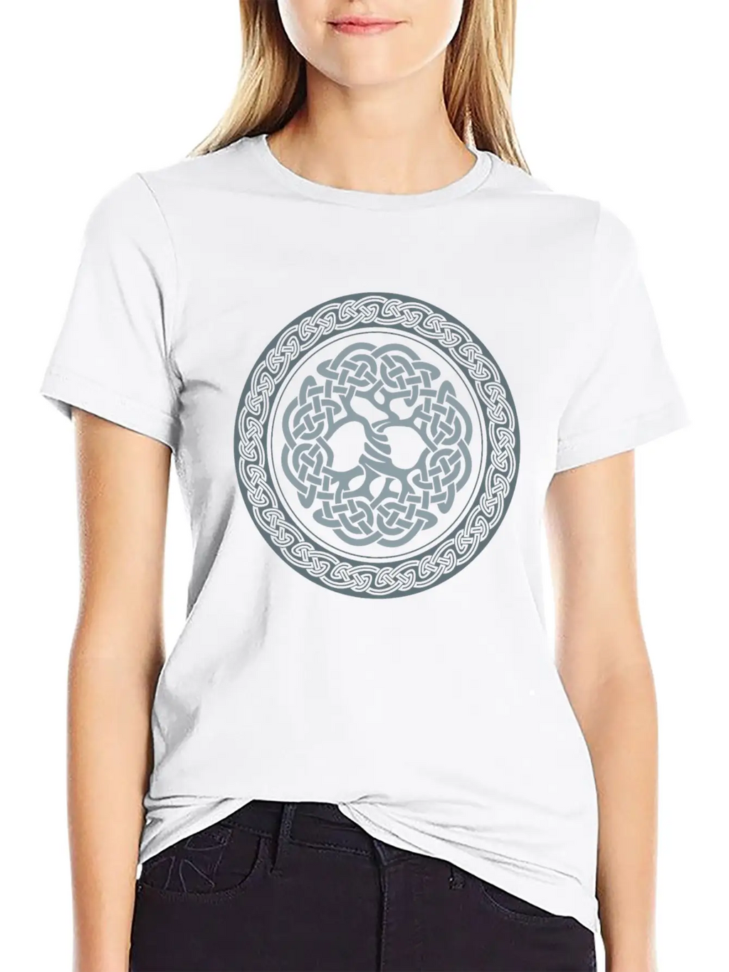 Celtic Tree, Grey Classic Cotton Tee – Unisex Comfort For Any Season