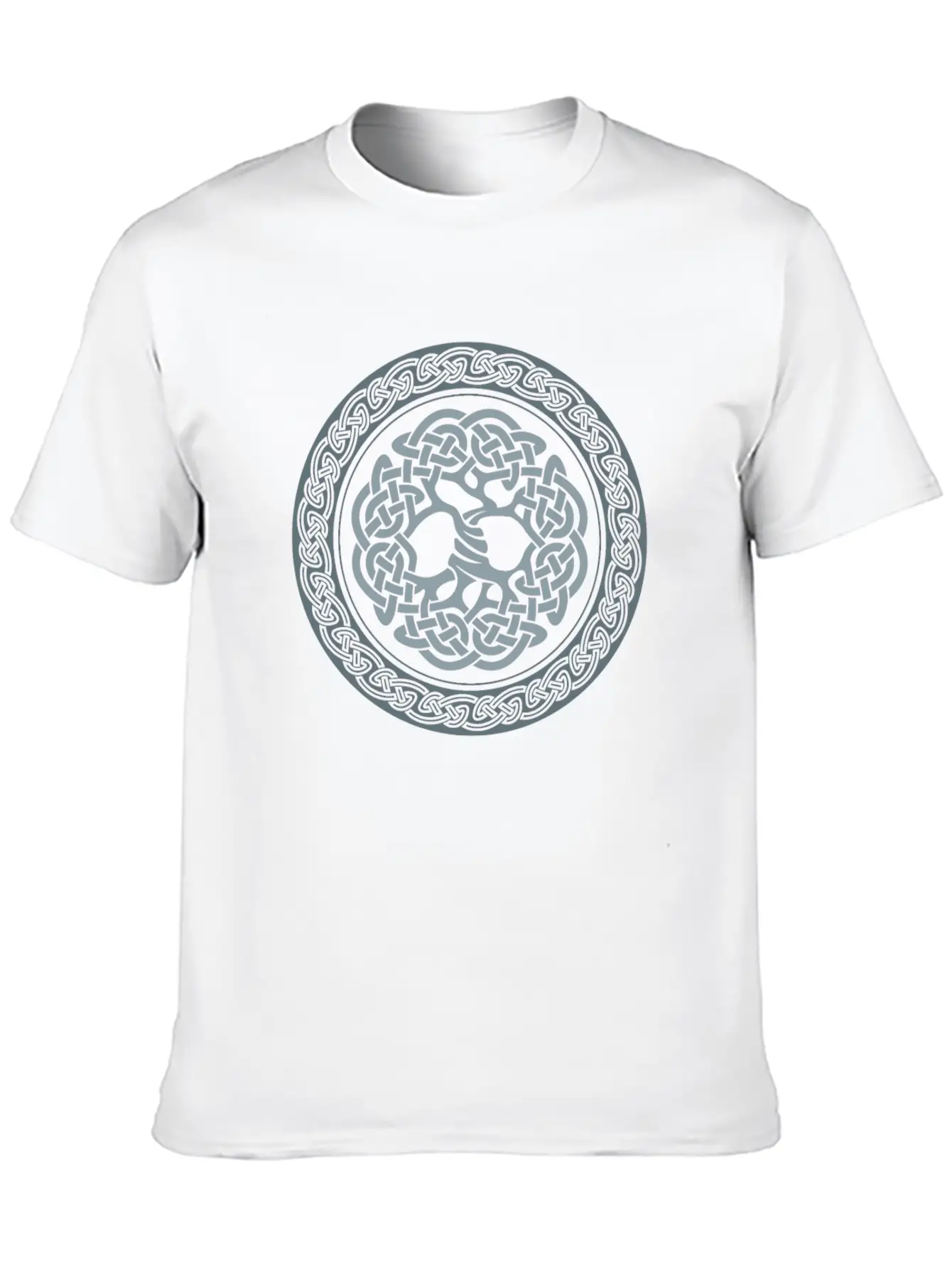 Celtic Tree, Grey Classic Cotton Tee – Unisex Comfort For Any Season
