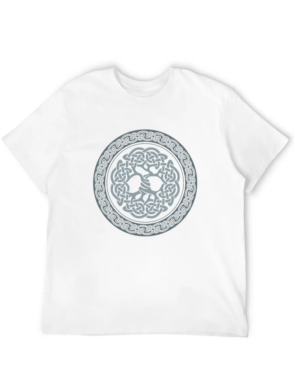 Celtic Tree, Grey Classic Cotton Tee – Unisex Comfort For Any Season