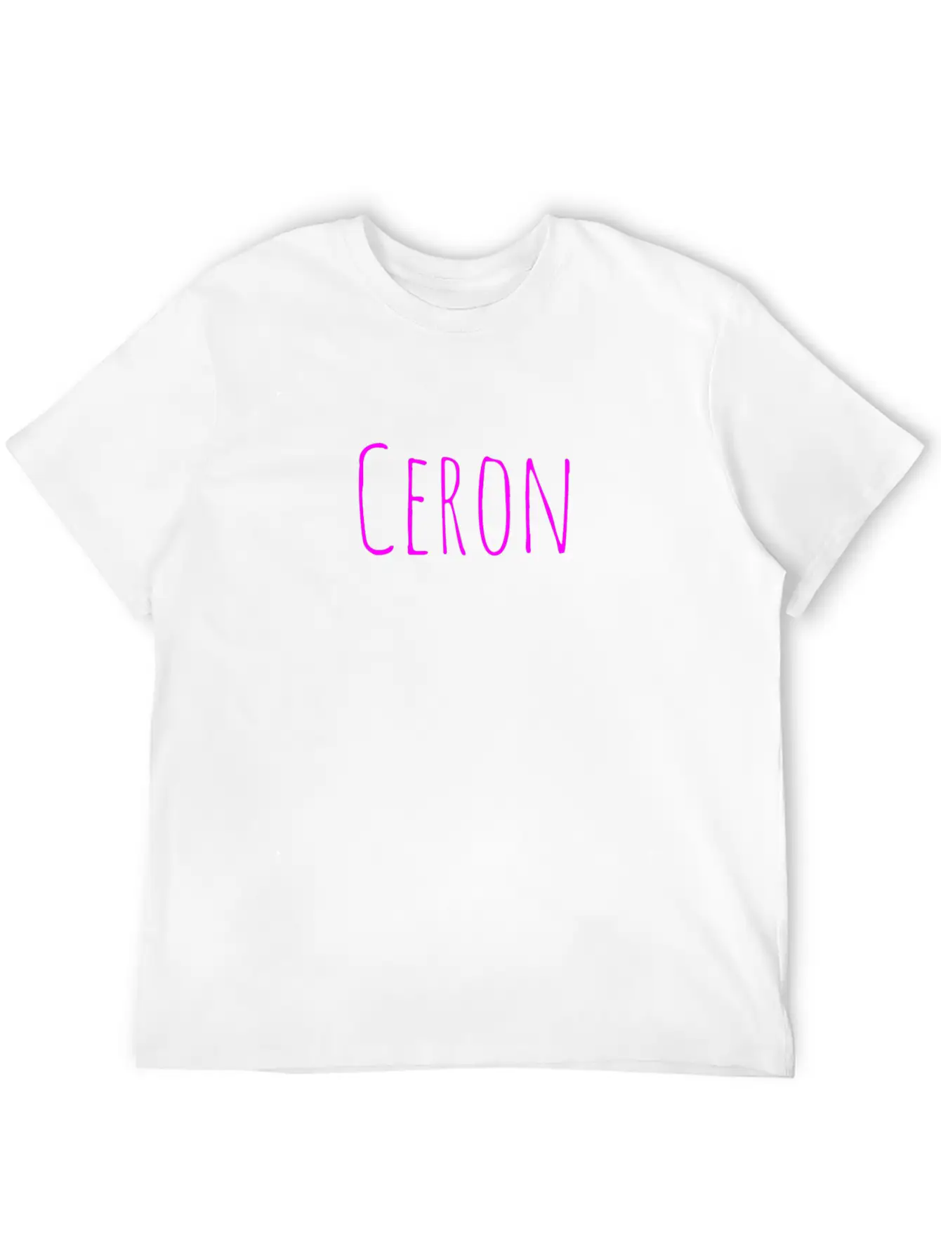 Ceron Hot Pink Lettering Classic Cotton Tee – Unisex Comfort For Any Season