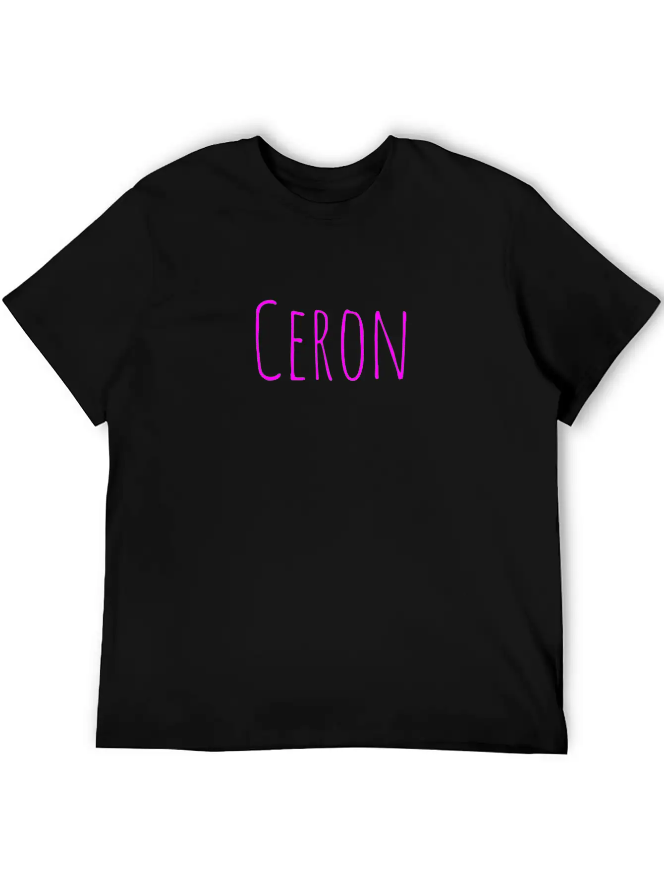 Ceron Hot Pink Lettering Classic Cotton Tee – Unisex Comfort For Any Season