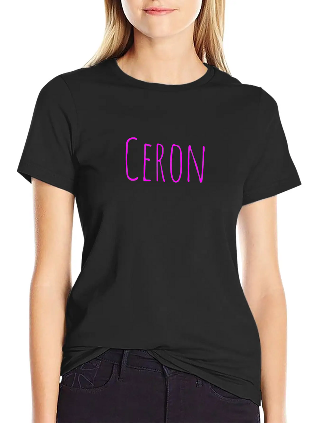 Ceron Hot Pink Lettering Classic Cotton Tee – Unisex Comfort For Any Season
