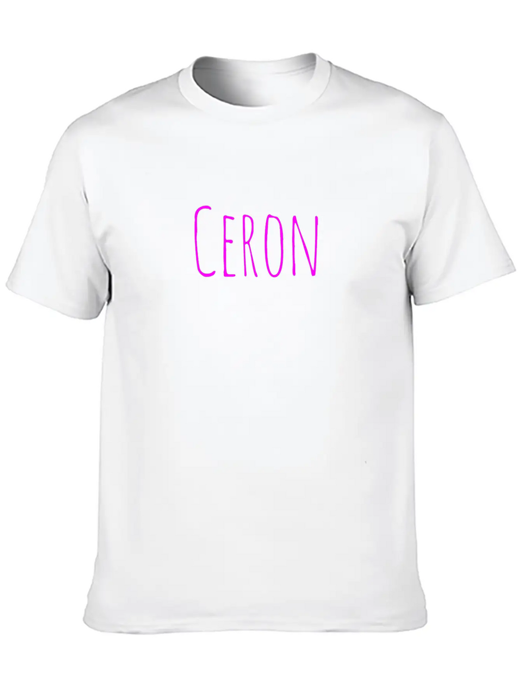 Ceron Hot Pink Lettering Classic Cotton Tee – Unisex Comfort For Any Season