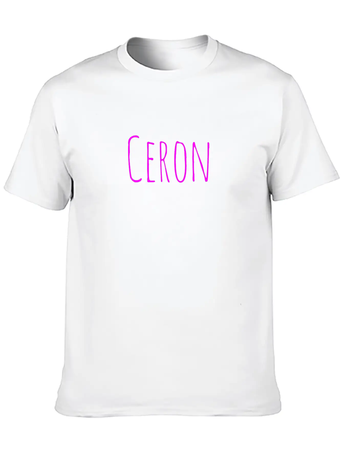 Ceron Hot Pink Lettering Classic Cotton Tee – Unisex Comfort For Any Season