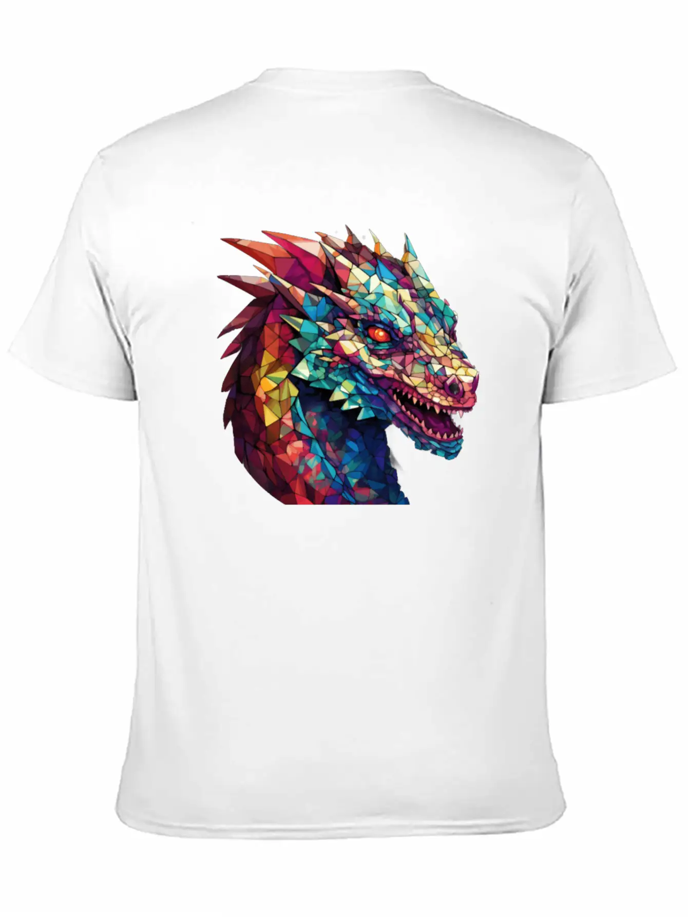 Cerulean Coil: The Stained Glass Dragon Classic Cotton Tee – Unisex Comfort For Any Season
