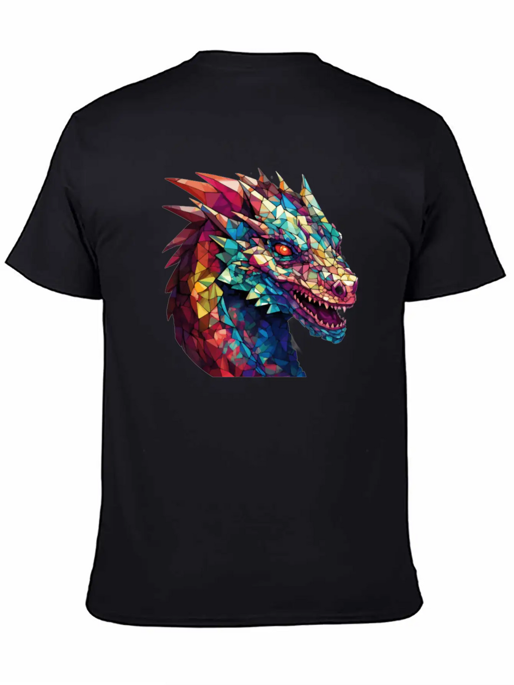 Cerulean Coil: The Stained Glass Dragon Classic Cotton Tee – Unisex Comfort For Any Season