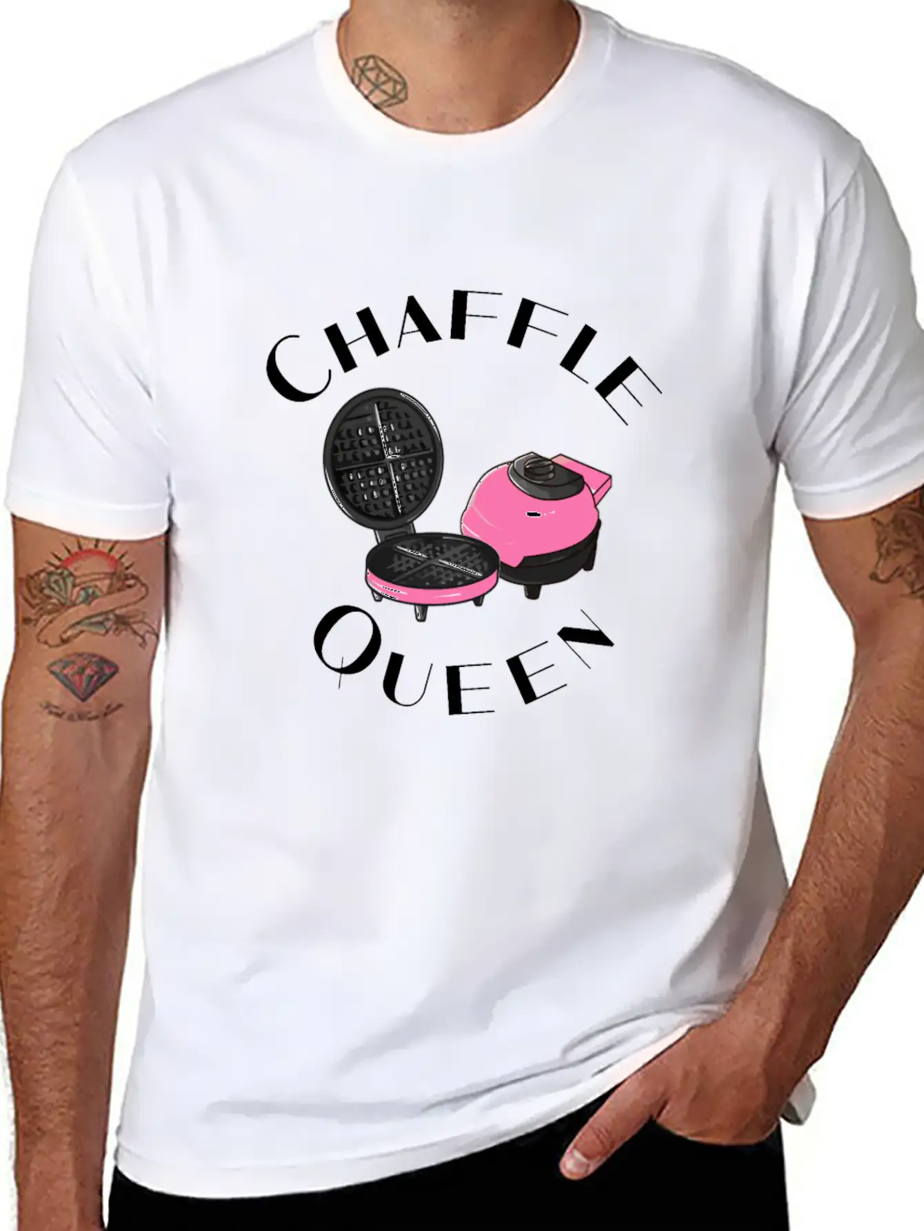 Chaffle Queen Keto Chaffle Waffle Lover Basic Graphic T-Shirt – Daily Comfort In Soft Cotton