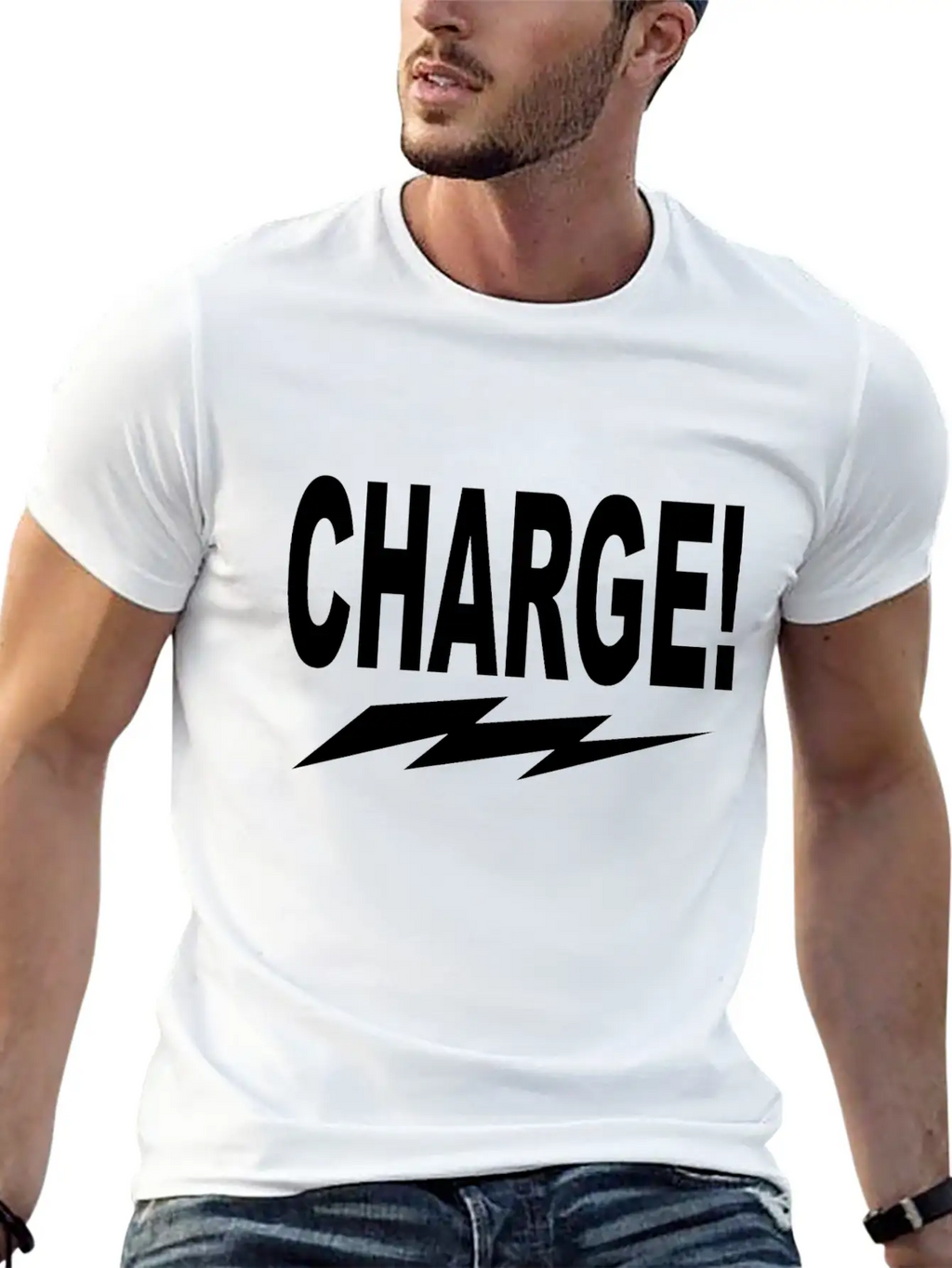 Charge! W Lightning Bolt Classic Cotton Tee – Unisex Comfort For Any Season