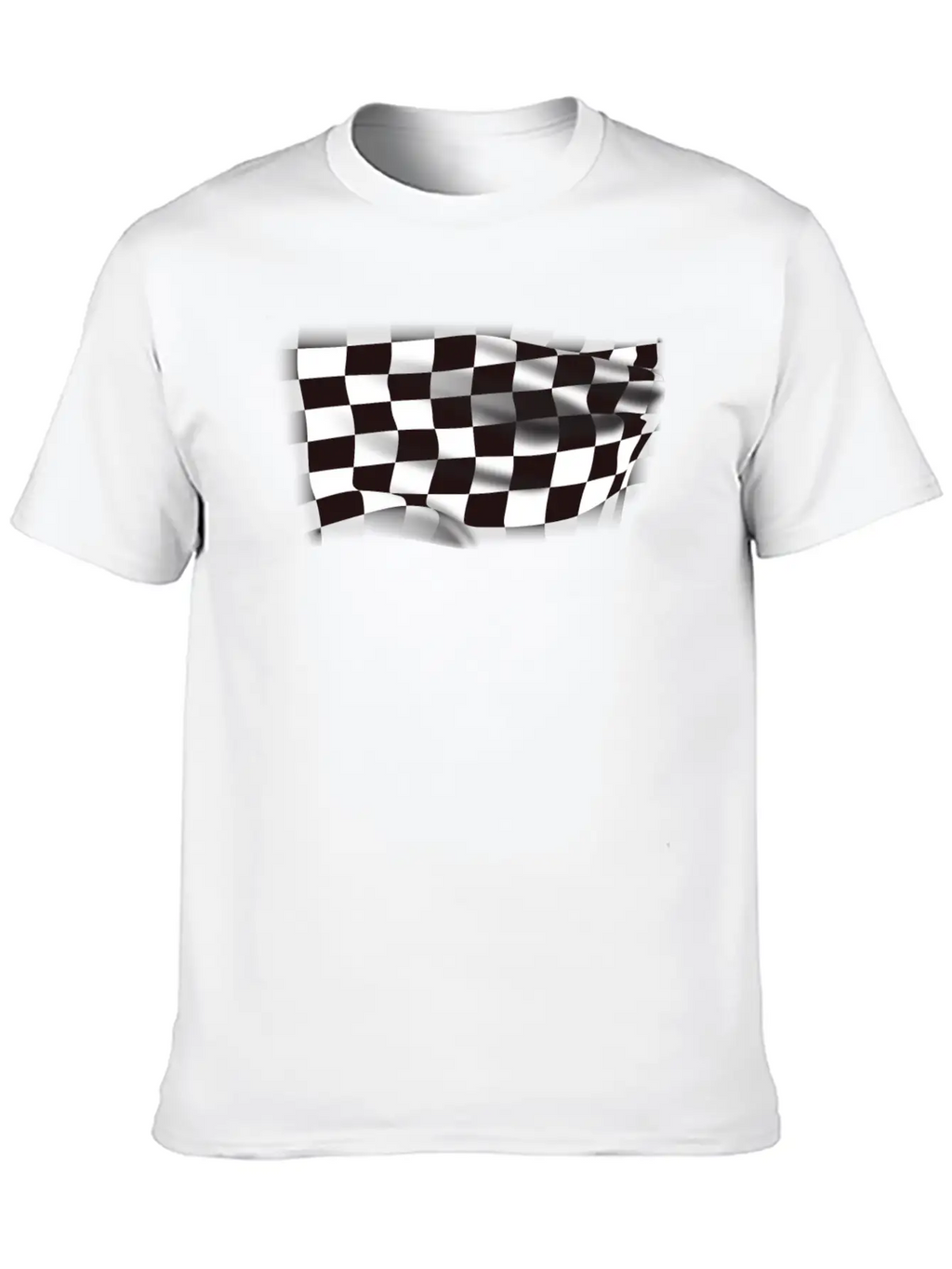 Checkered Race Flag Breathable Graphic T-Shirt – Perfect For Casual Days