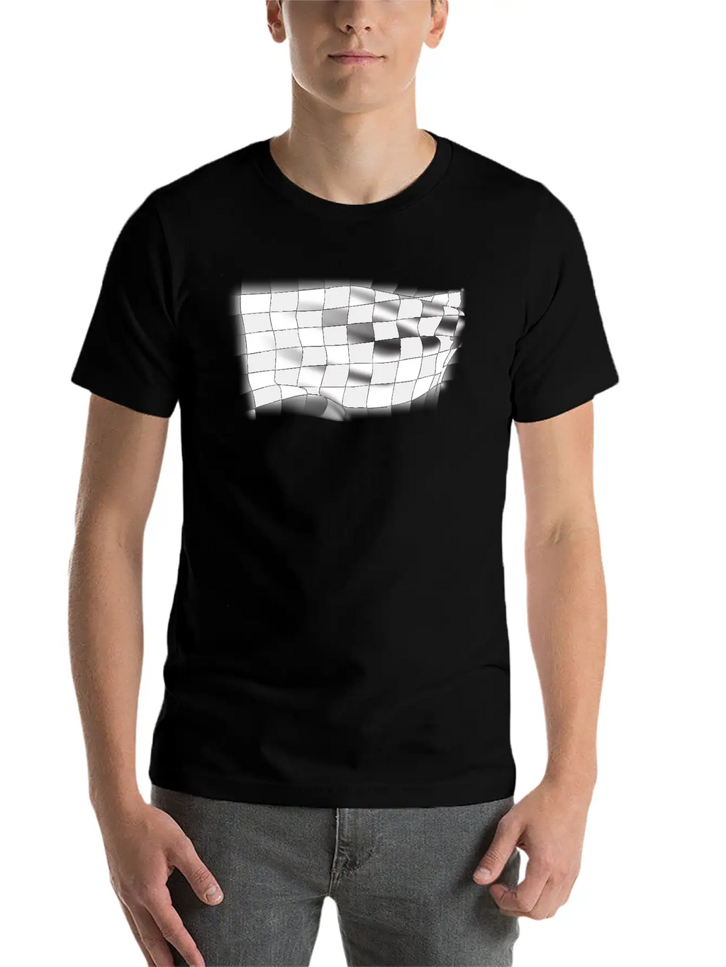 Checkered Race Flag Breathable Graphic T-Shirt – Perfect For Casual Days