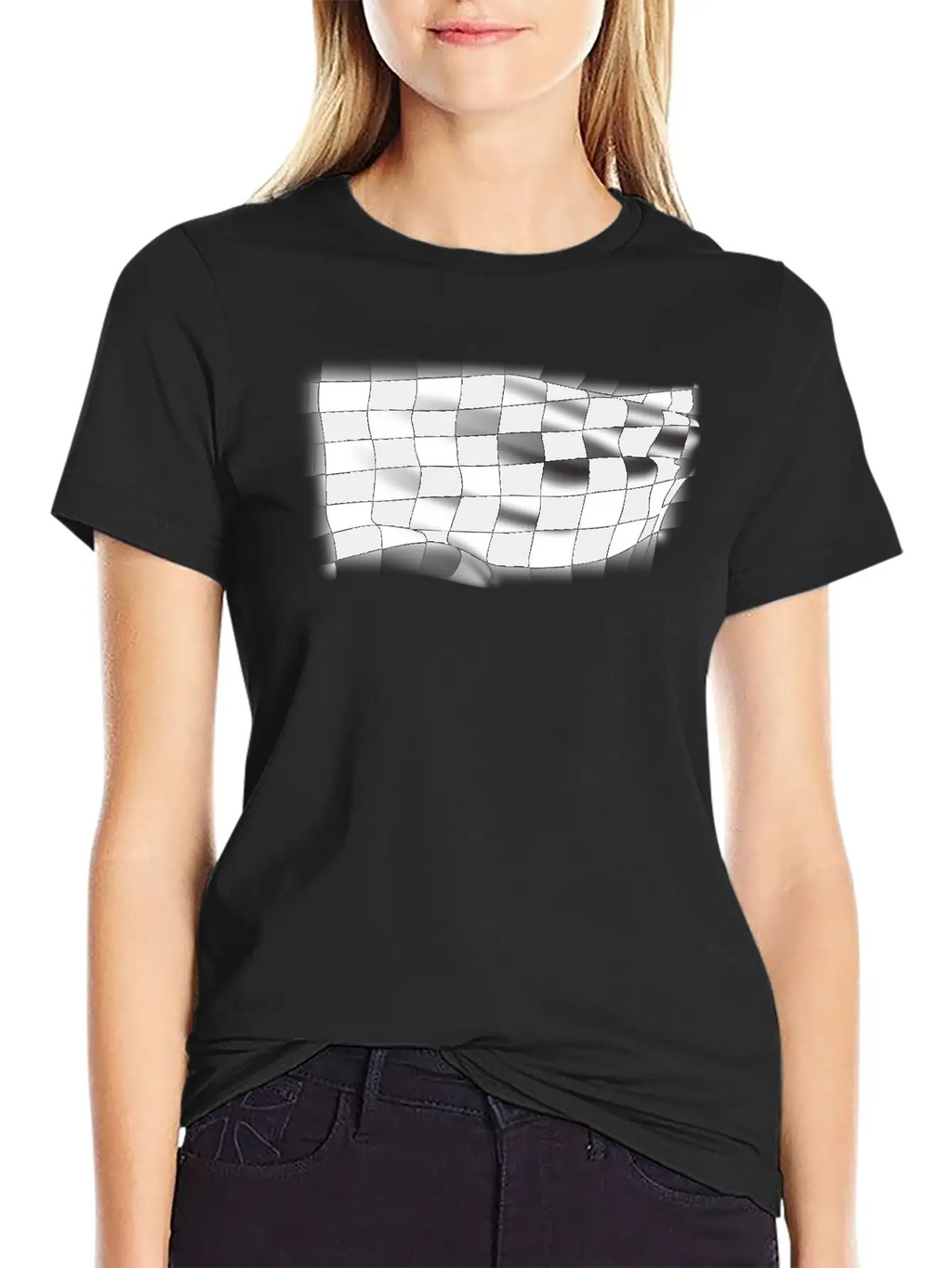 Checkered Race Flag Breathable Graphic T-Shirt – Perfect For Casual Days