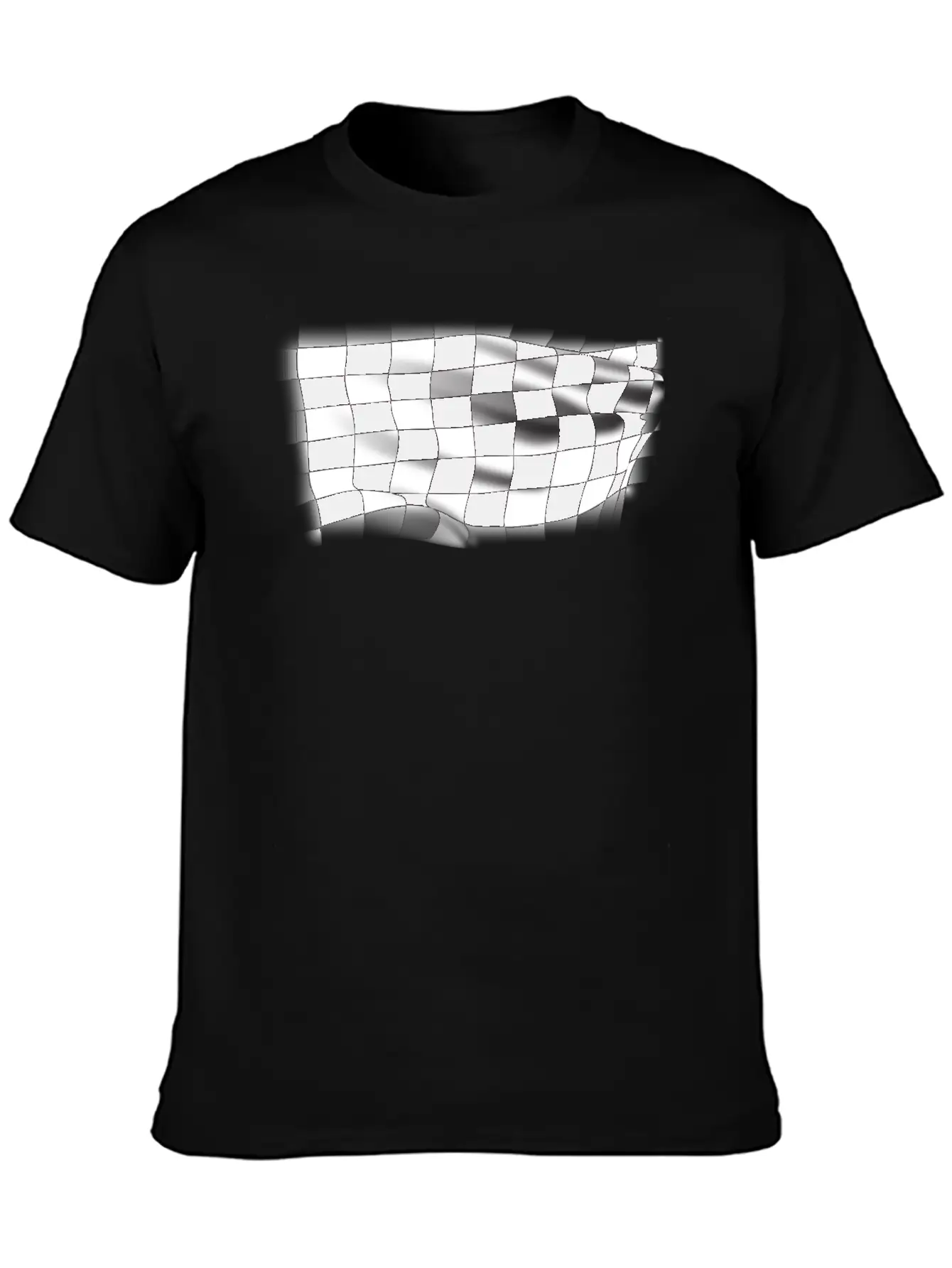 Checkered Race Flag Breathable Graphic T-Shirt – Perfect For Casual Days