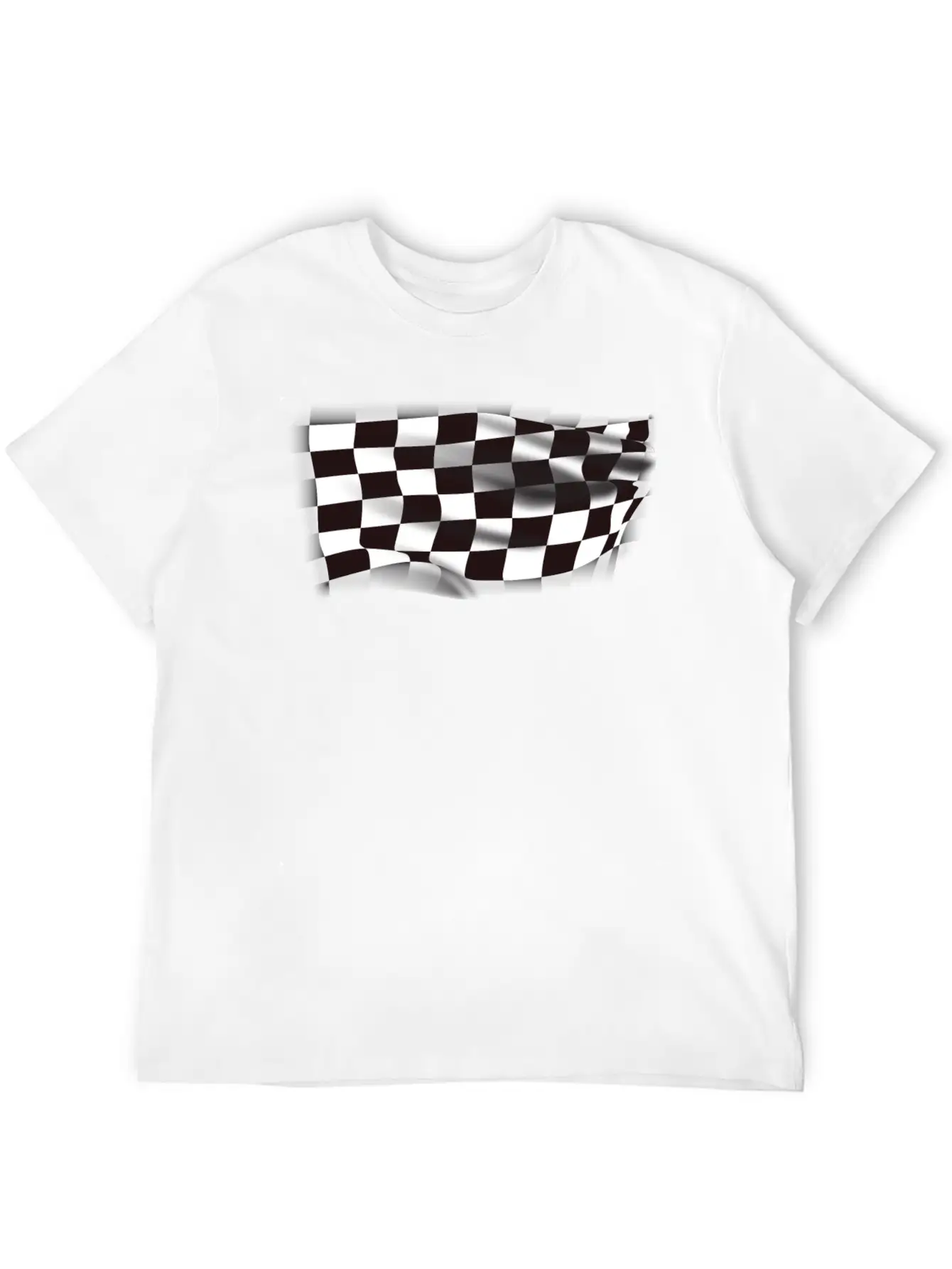 Checkered Race Flag Breathable Graphic T-Shirt – Perfect For Casual Days