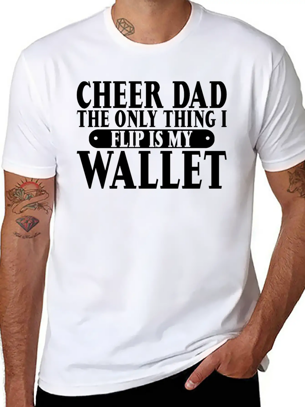 Cheer Dad, The Only Thing I Flip Is My Wallet 6 Relaxed Everyday Tee – Lightweight And Durable Cotton
