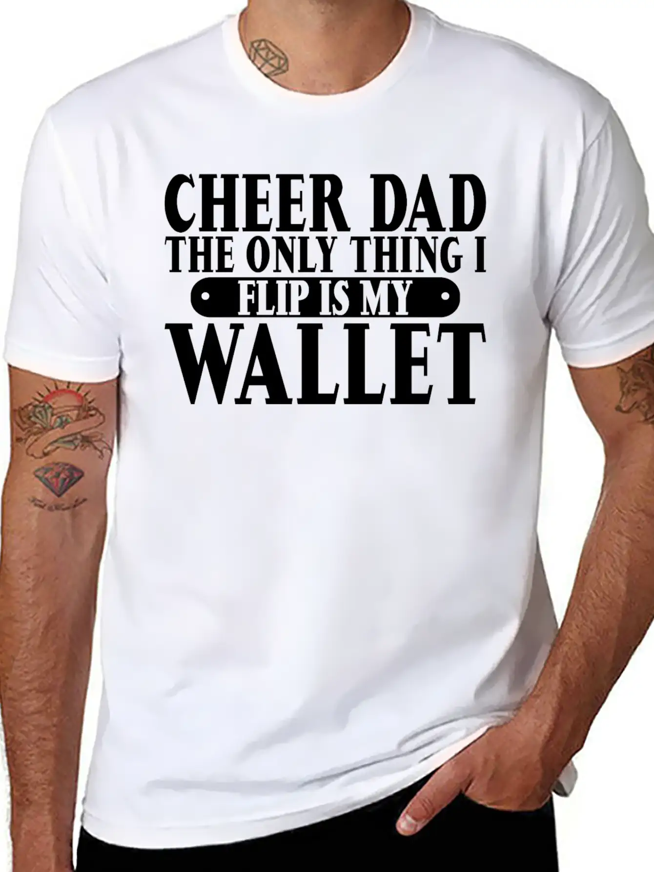 Cheer Dad, The Only Thing I Flip Is My Wallet 6 Relaxed Everyday Tee – Lightweight And Durable Cotton