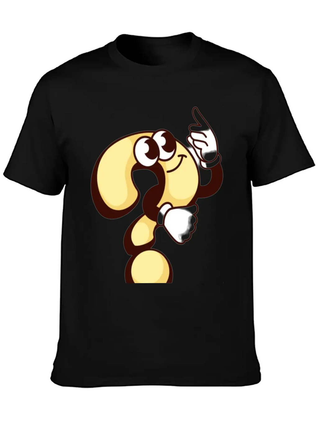 Cheerful Question Mark Cartoon Breathable Soft Cotton T-Shirt – Timeless Casual Look
