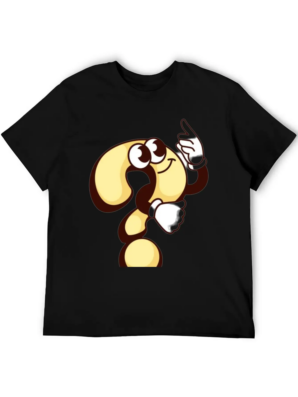 Cheerful Question Mark Cartoon Breathable Soft Cotton T-Shirt – Timeless Casual Look