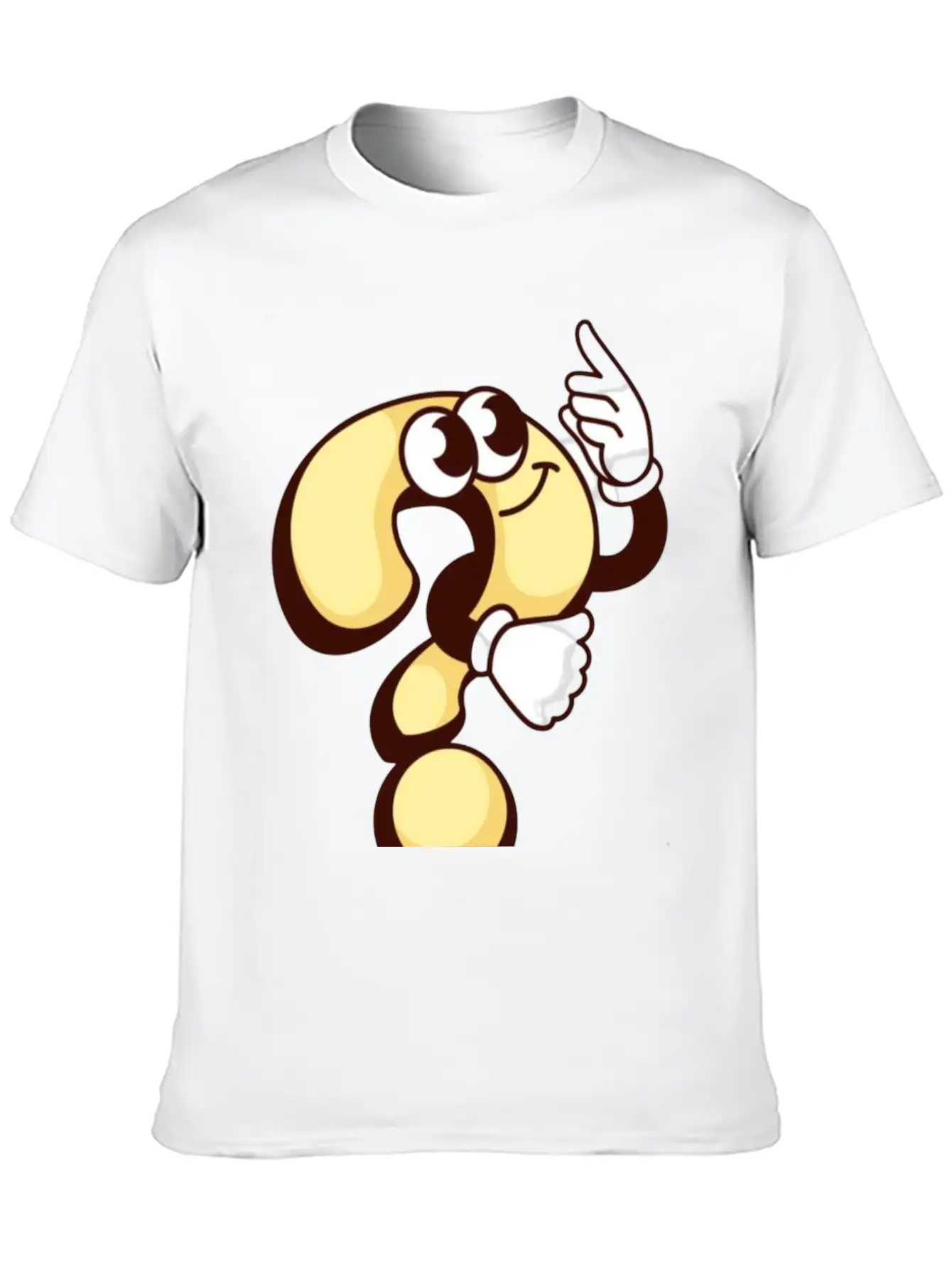Cheerful Question Mark Cartoon Breathable Soft Cotton T-Shirt – Timeless Casual Look