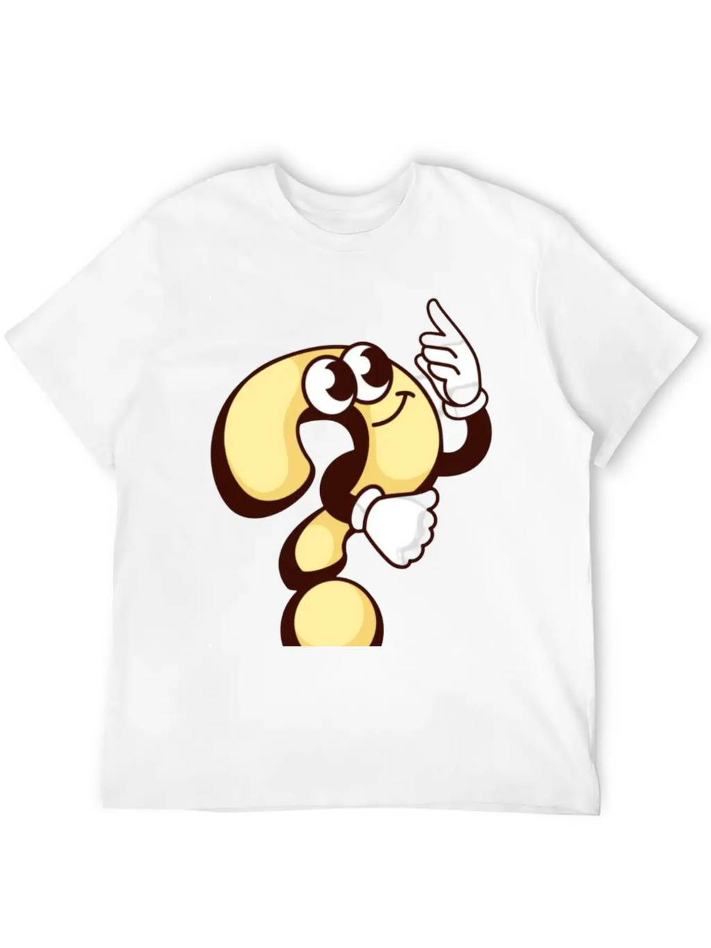 Cheerful Question Mark Cartoon Breathable Soft Cotton T-Shirt – Timeless Casual Look
