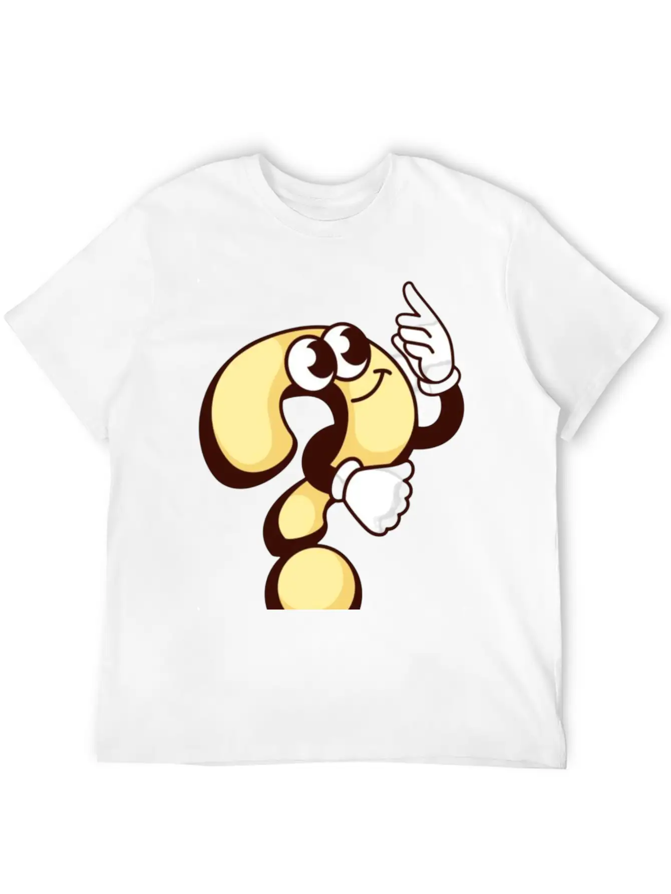 Cheerful Question Mark Cartoon Breathable Soft Cotton T-Shirt – Timeless Casual Look