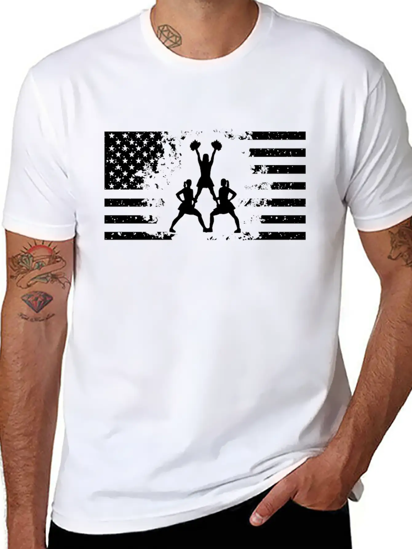 Cheerleading Flag Shirt Classic Cotton Tee – Unisex Comfort For Any Season