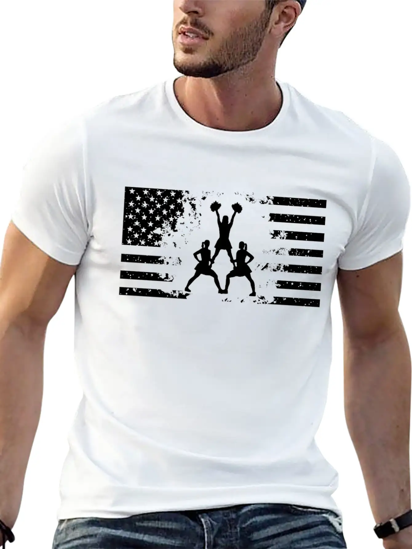 Cheerleading Flag Shirt Classic Cotton Tee – Unisex Comfort For Any Season